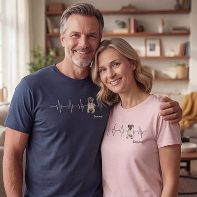 Personalisiertes T-Shirt ''Herzschlag Haustier'' – personalisiertes Geschenk – Ansicht 2