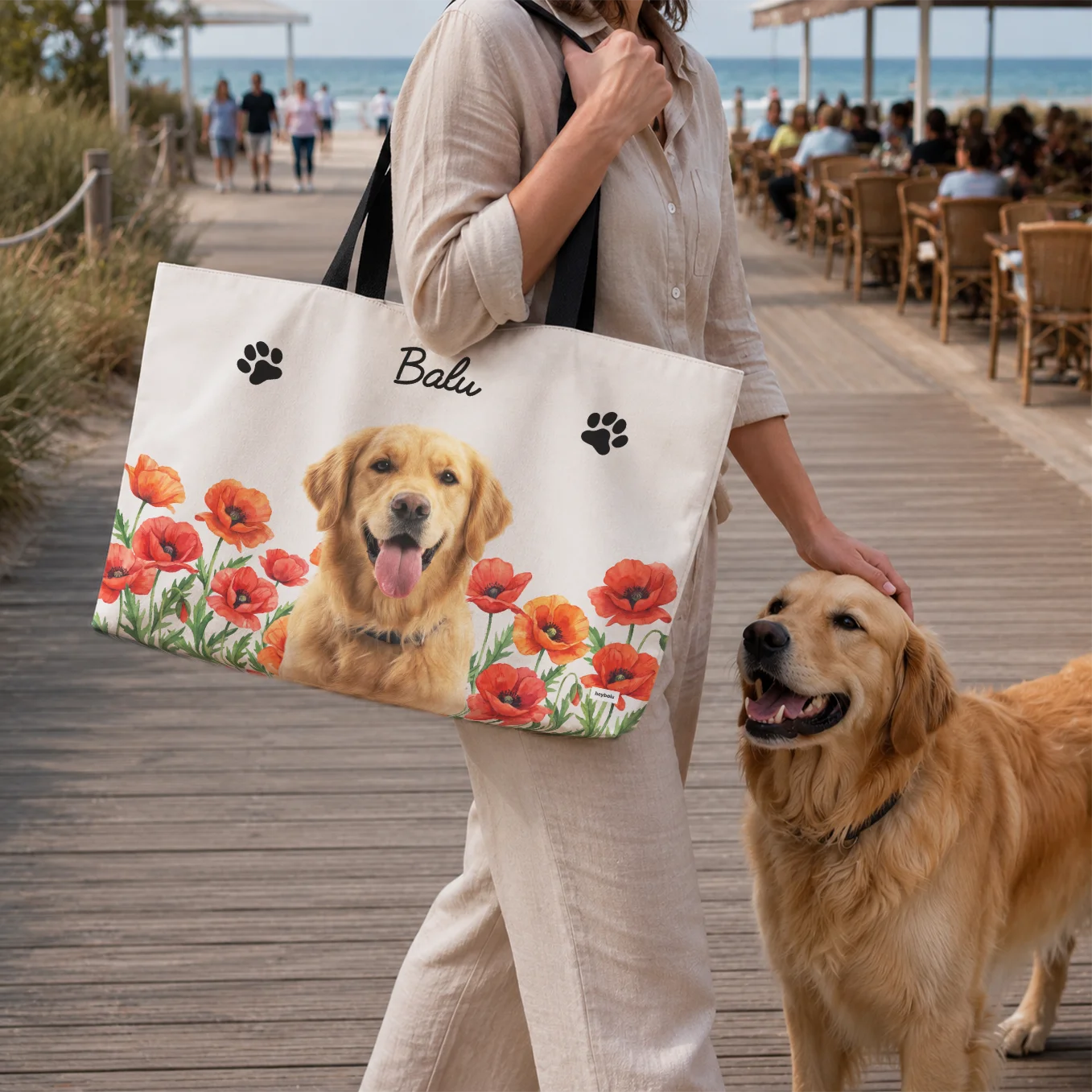 Sac de plage personnalisé "Photo Chien"