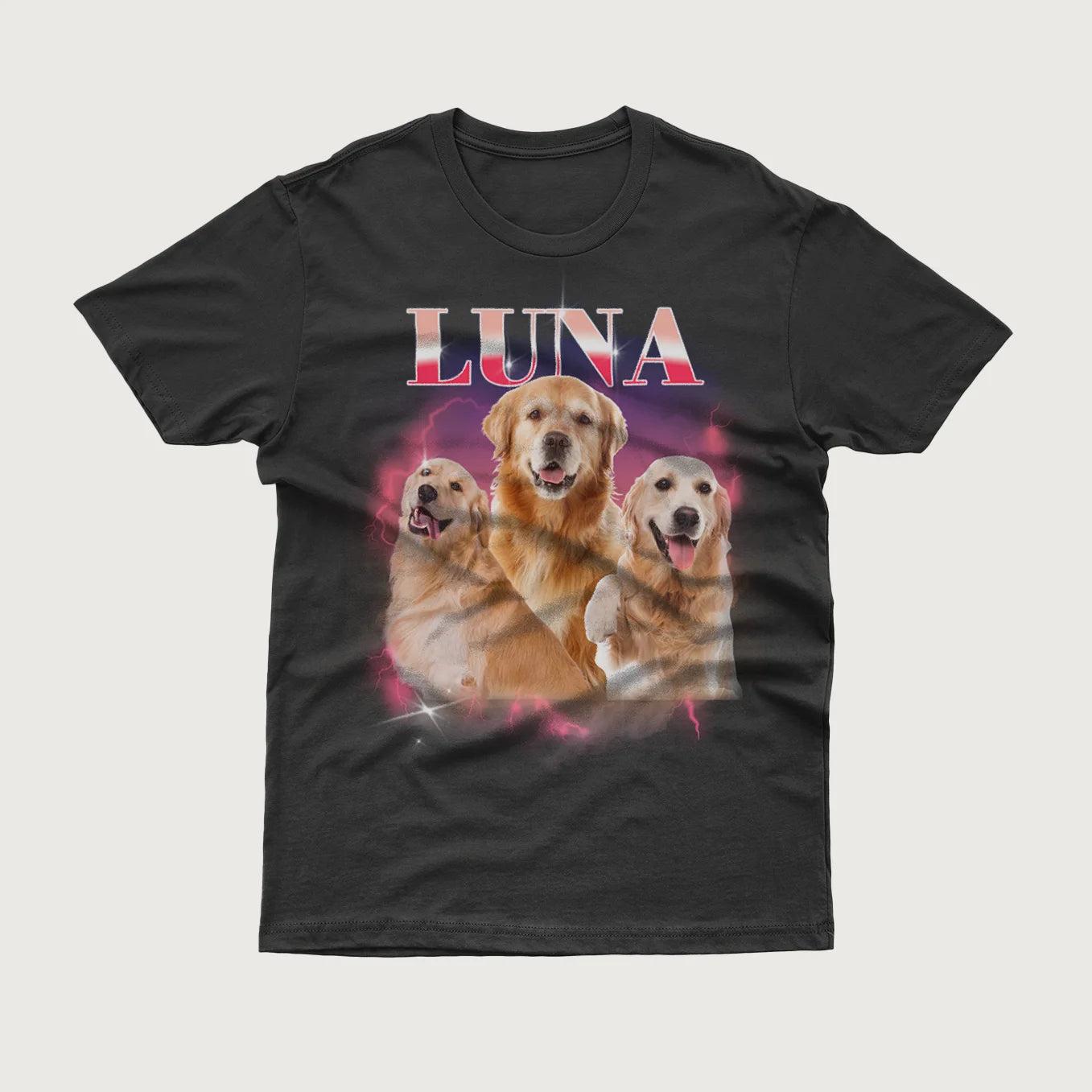 Personalisiertes Haustier T-Shirt "Vintage Name"