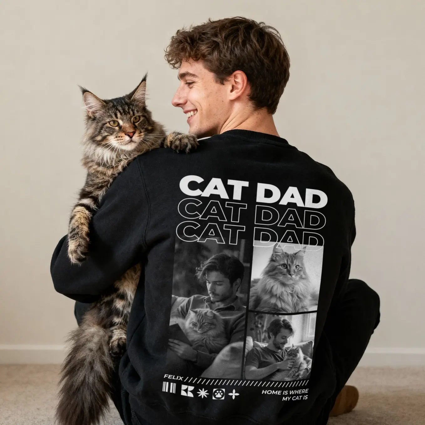Sweat-shirt personnalisé « Cat Dad »