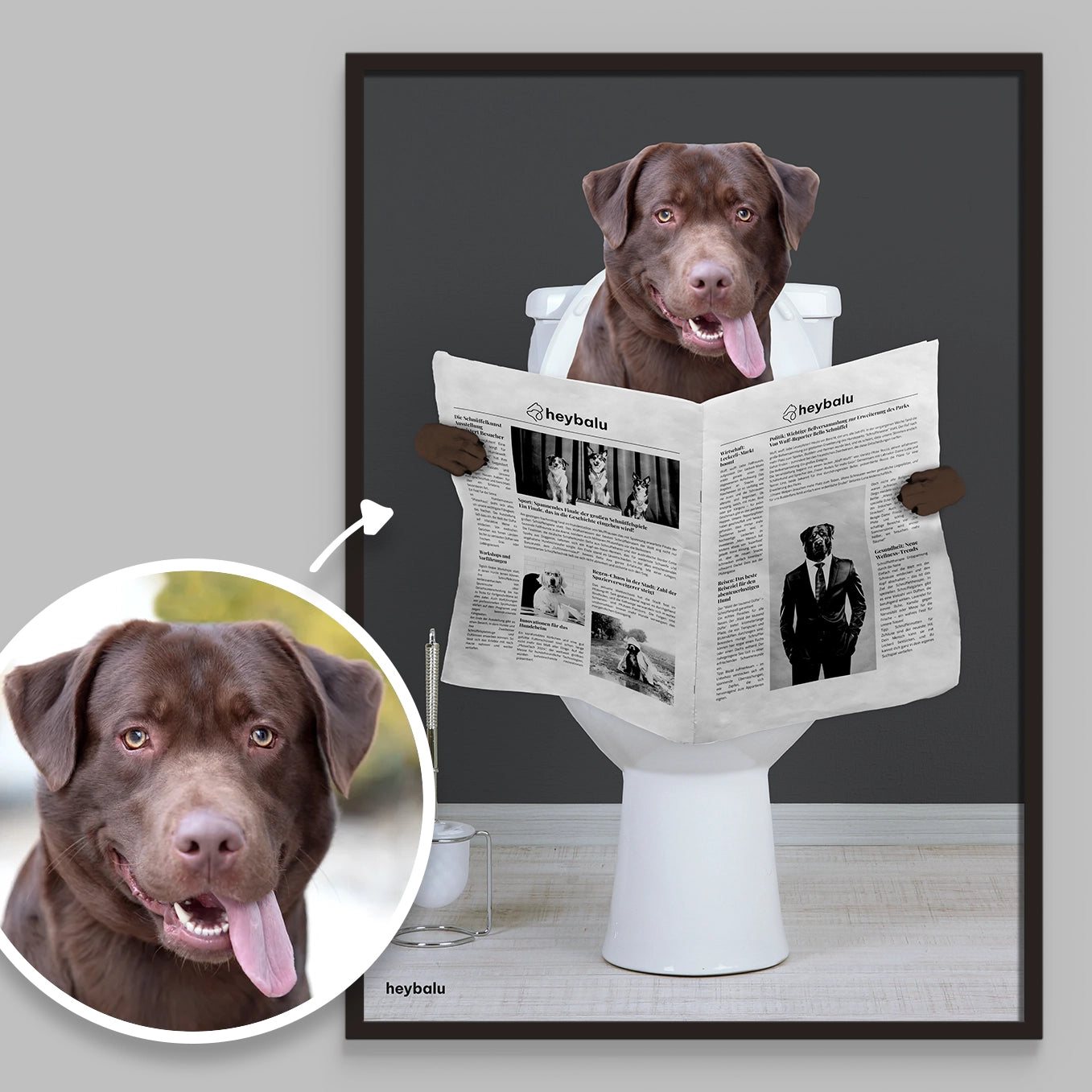 Poster Chien Personnalisé « Réunion Importante »