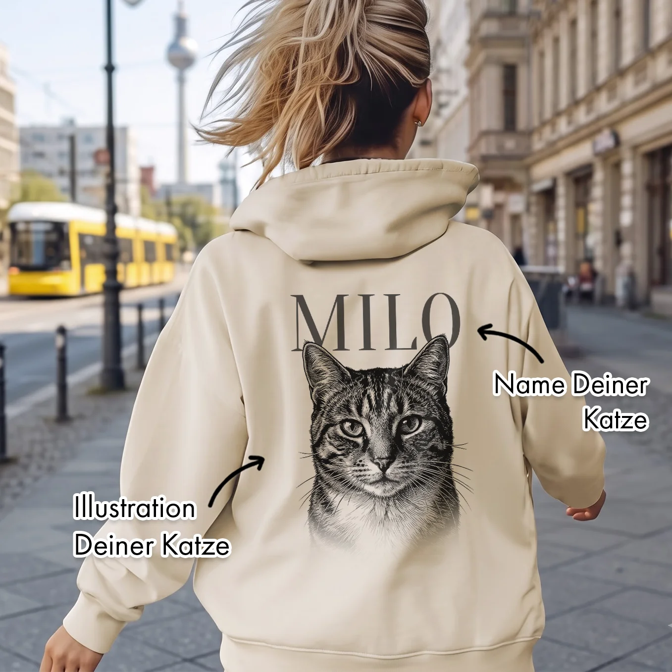 Hoodie Personnalisé "Chat Rétro"