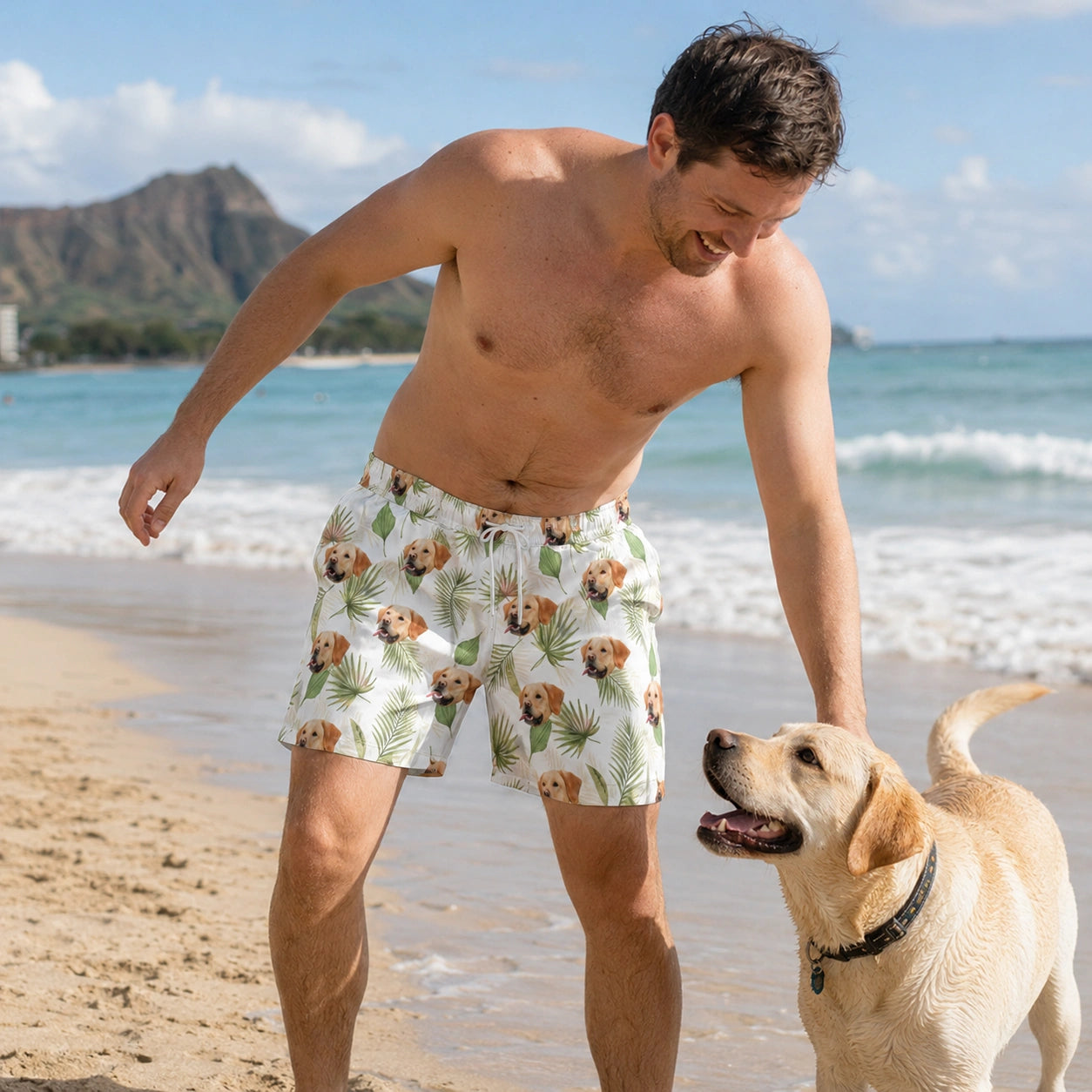 Short de bain personnalisé « Palmiers »