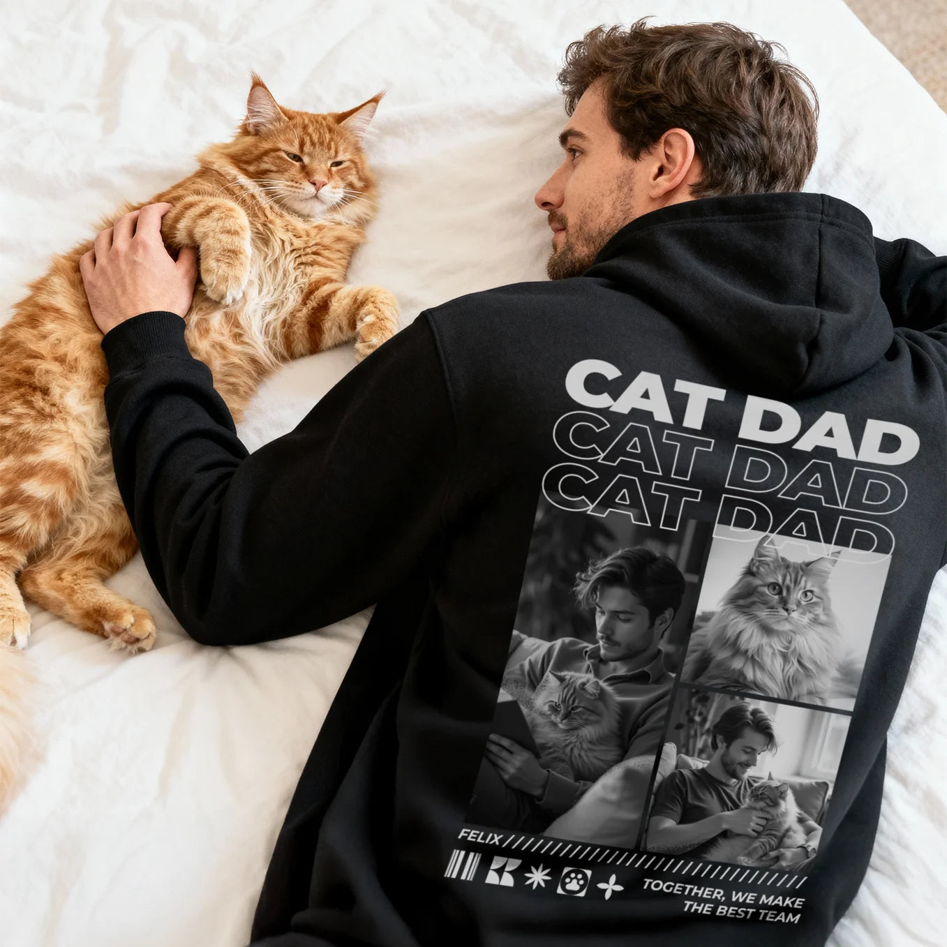 Sweat à capuche personnalisé « Cat Dad »