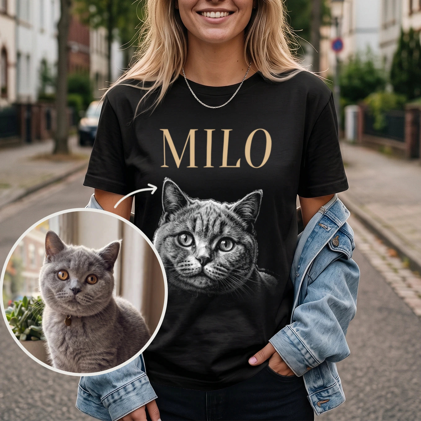 T-shirt personnalisé "Chat Rétro"