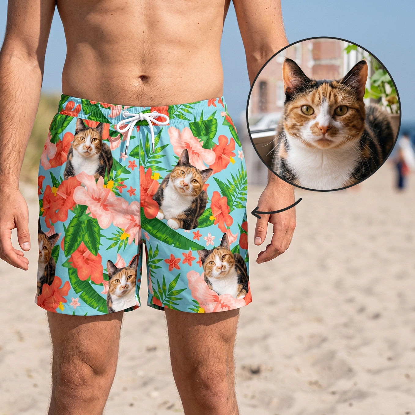 Short de Bain Personnalisé "Chat"