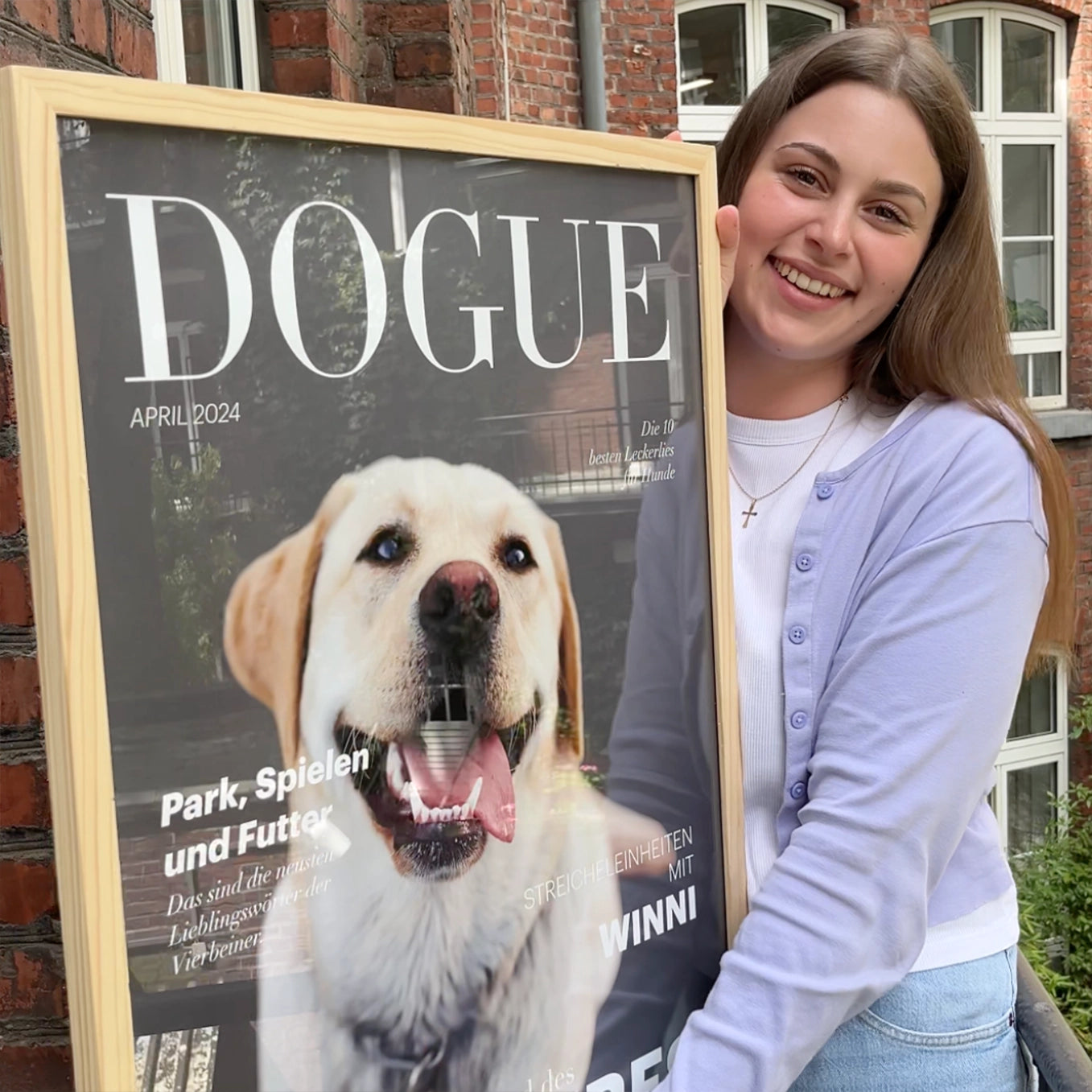 Personalisiertes Poster Hundemagazin "DOGUE" Hey Balu