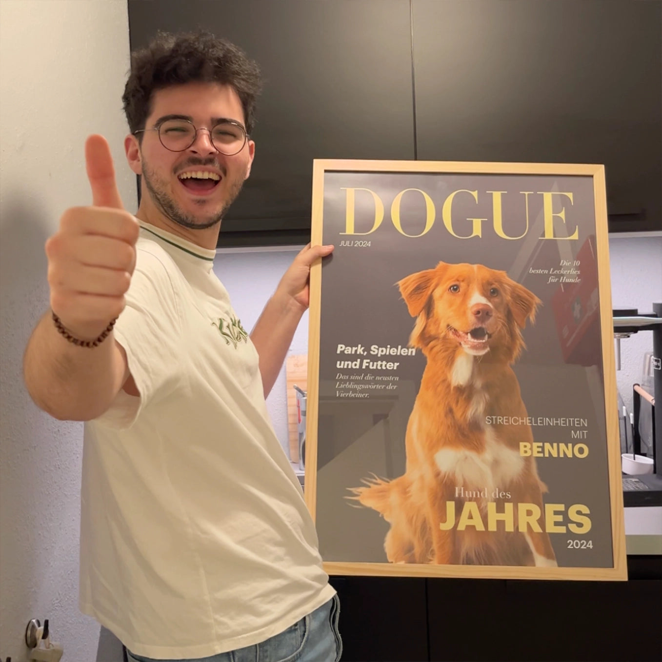 Personalisiertes Poster Hundemagazin "DOGUE" Hey Balu