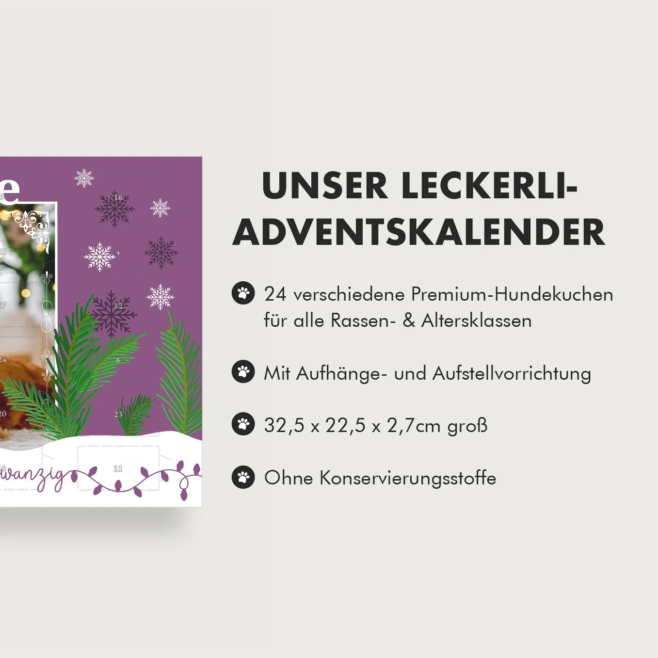 Personalisierter Leckerli Adventskalender "Schneezauber" heybalu