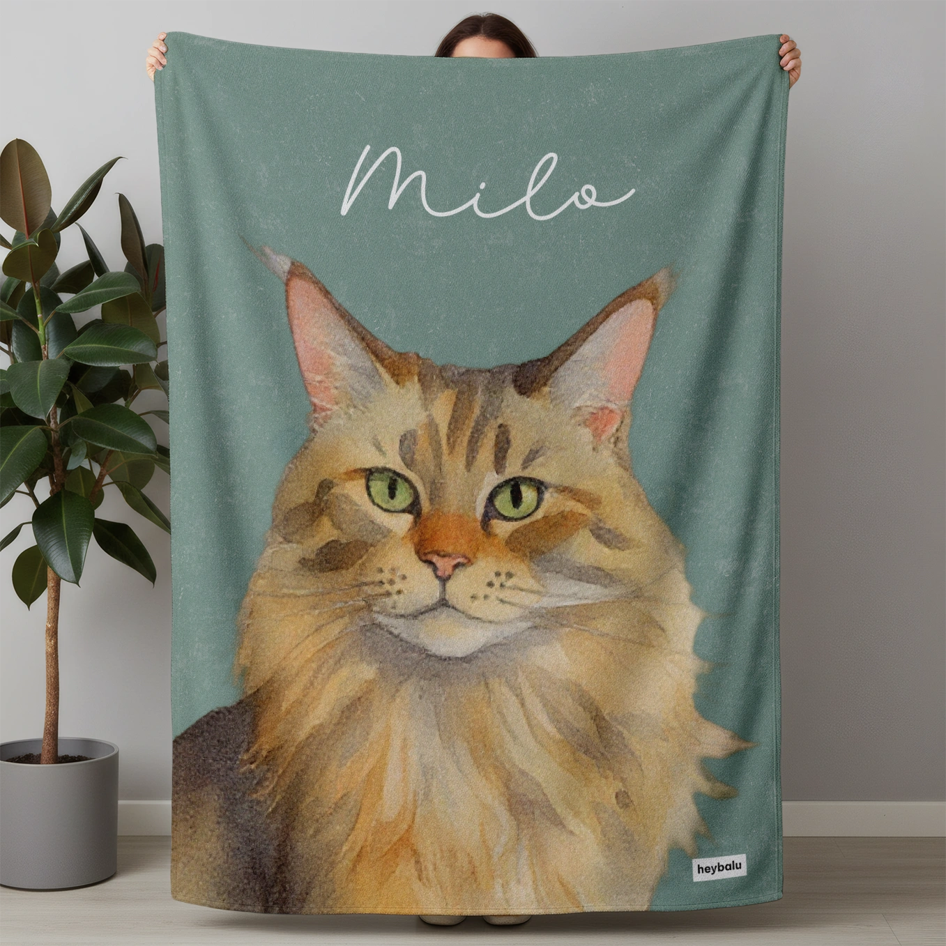 Couverture personnalisée chat « Portrait »