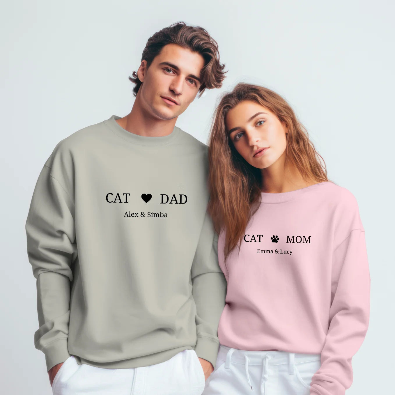 Personalisierter Sweater "Cat Dad" Hey Balu