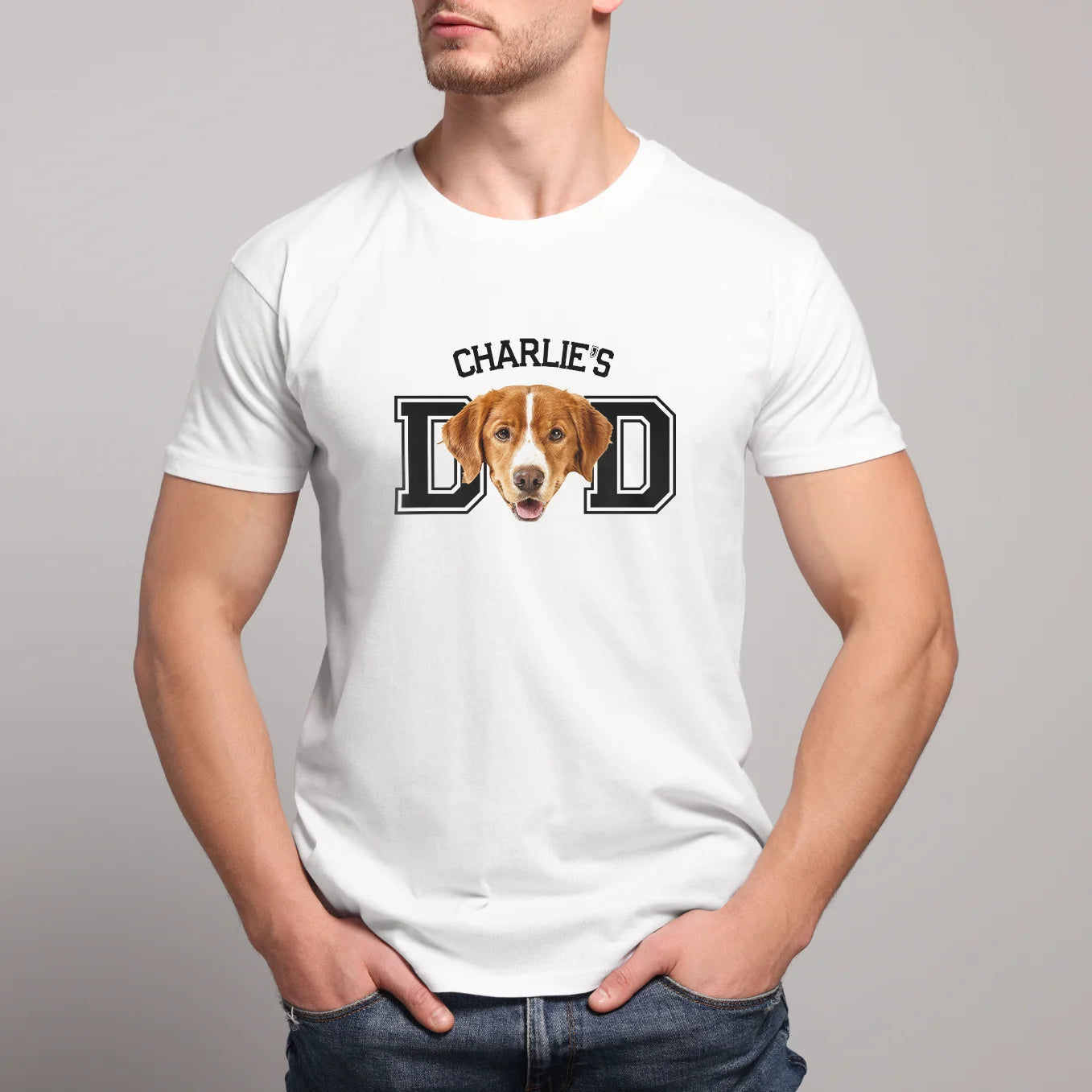 Personalisiertes T-Shirt "Dog Dad" mit Foto Hey Balu