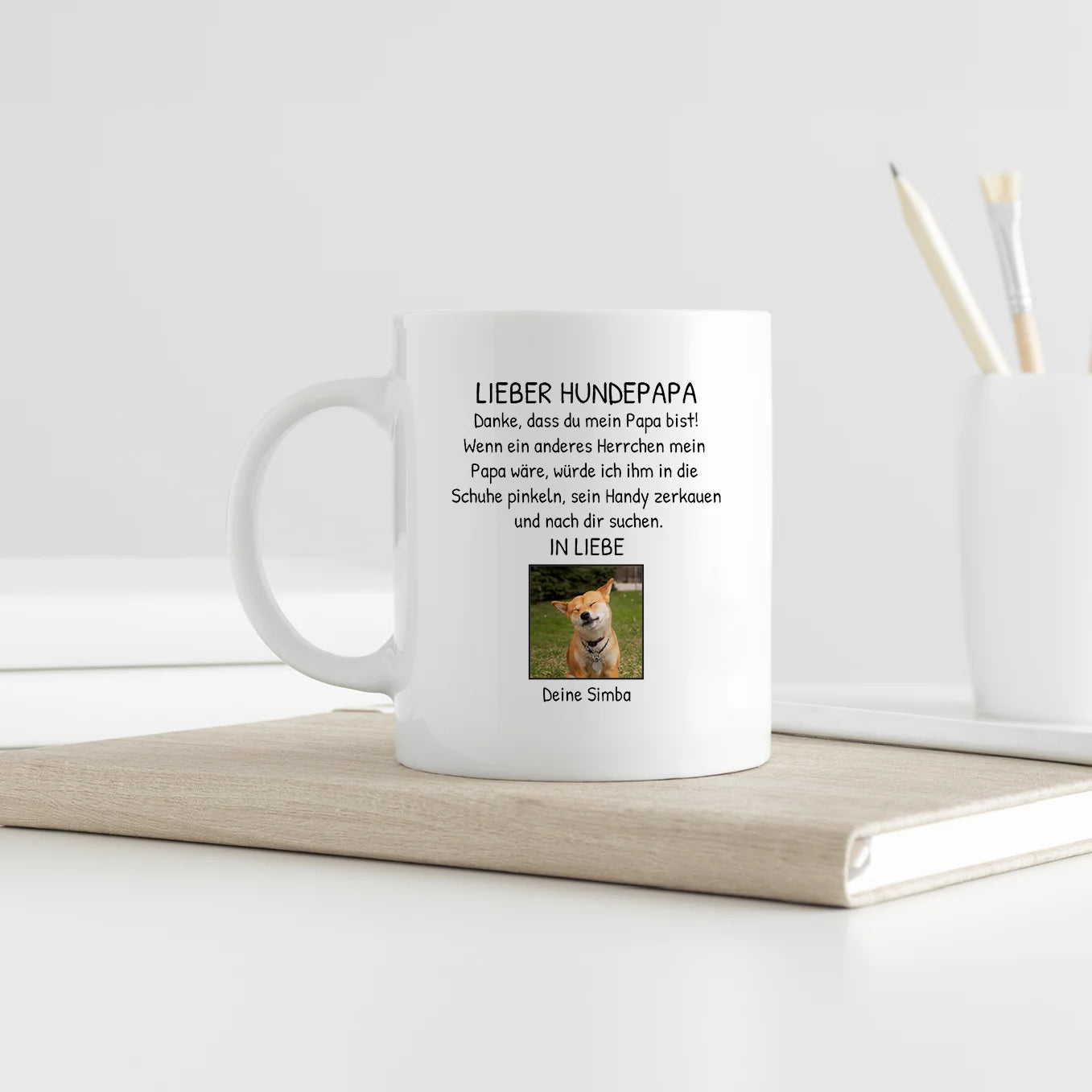 Personalisierte Tasse "Lieber Hundepapa" Hey Balu