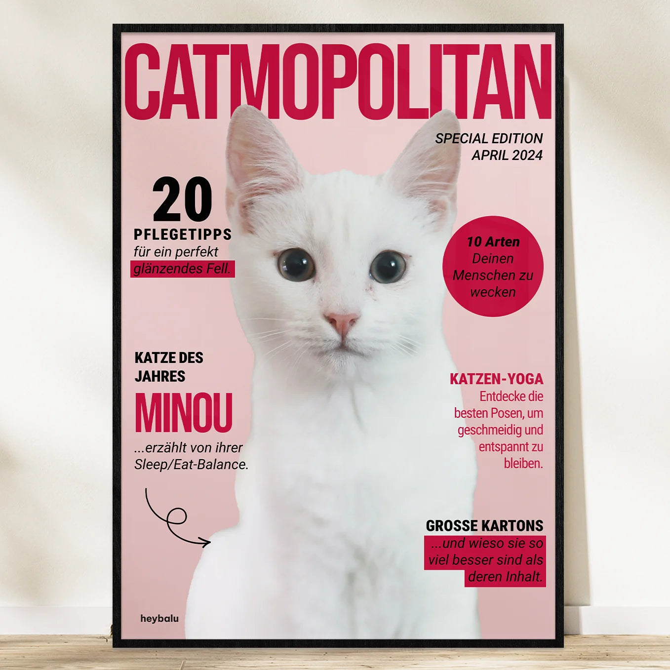 Personalisiertes Poster Katzenmagazin "Catmopolitan" - heybalu