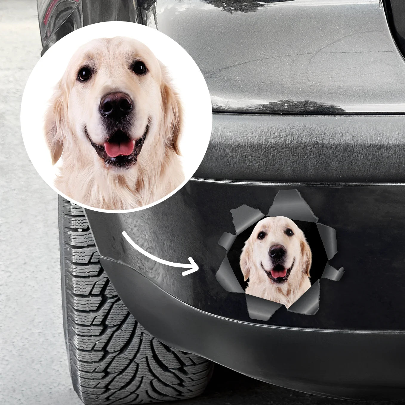 Autocollant de voiture personnalisé – Photo en aperçu