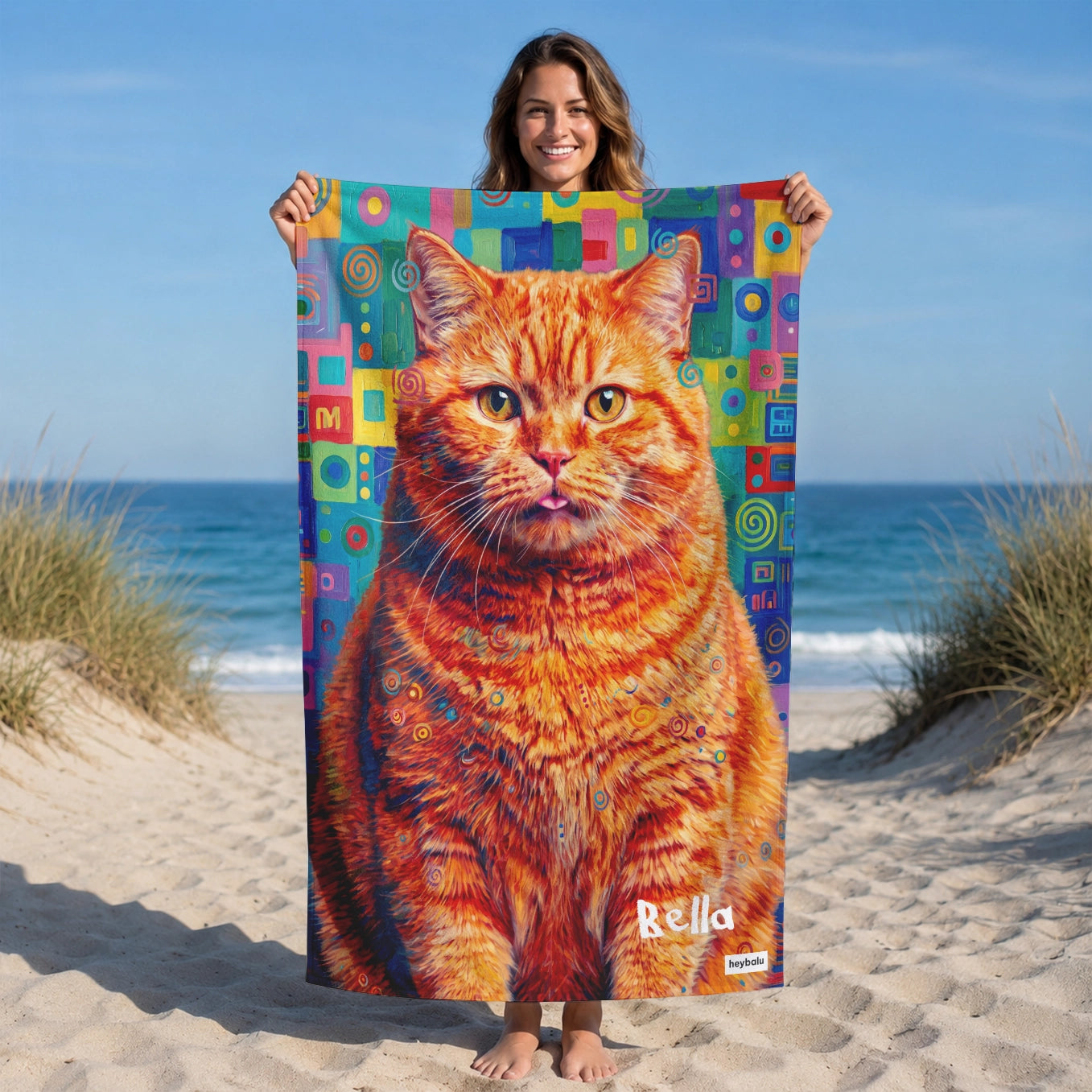 Serviette de Bain Personnalisée "Chat Graffiti"