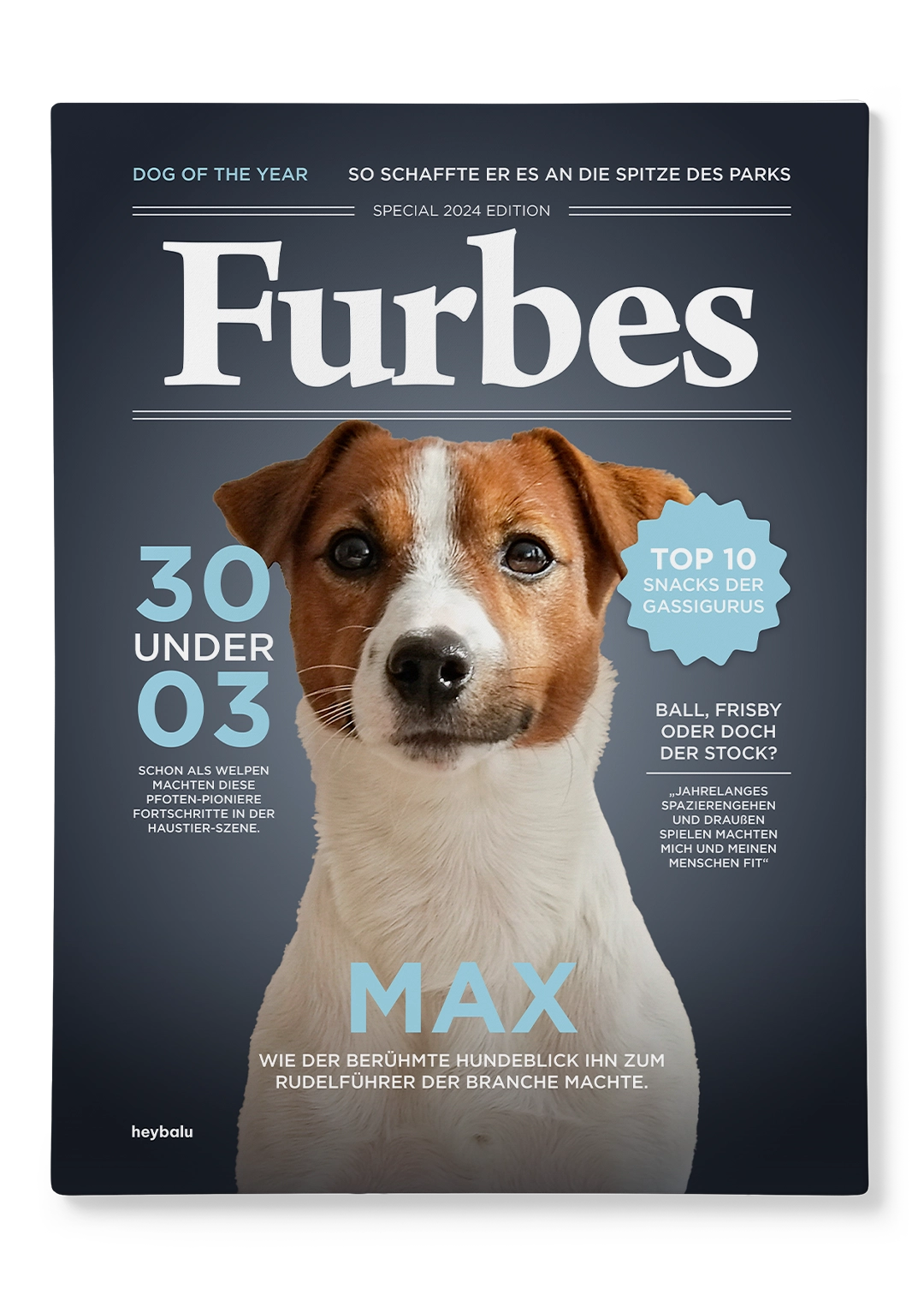 Personalisierte Leinwand Hundemagazin "Furbes" heybalu