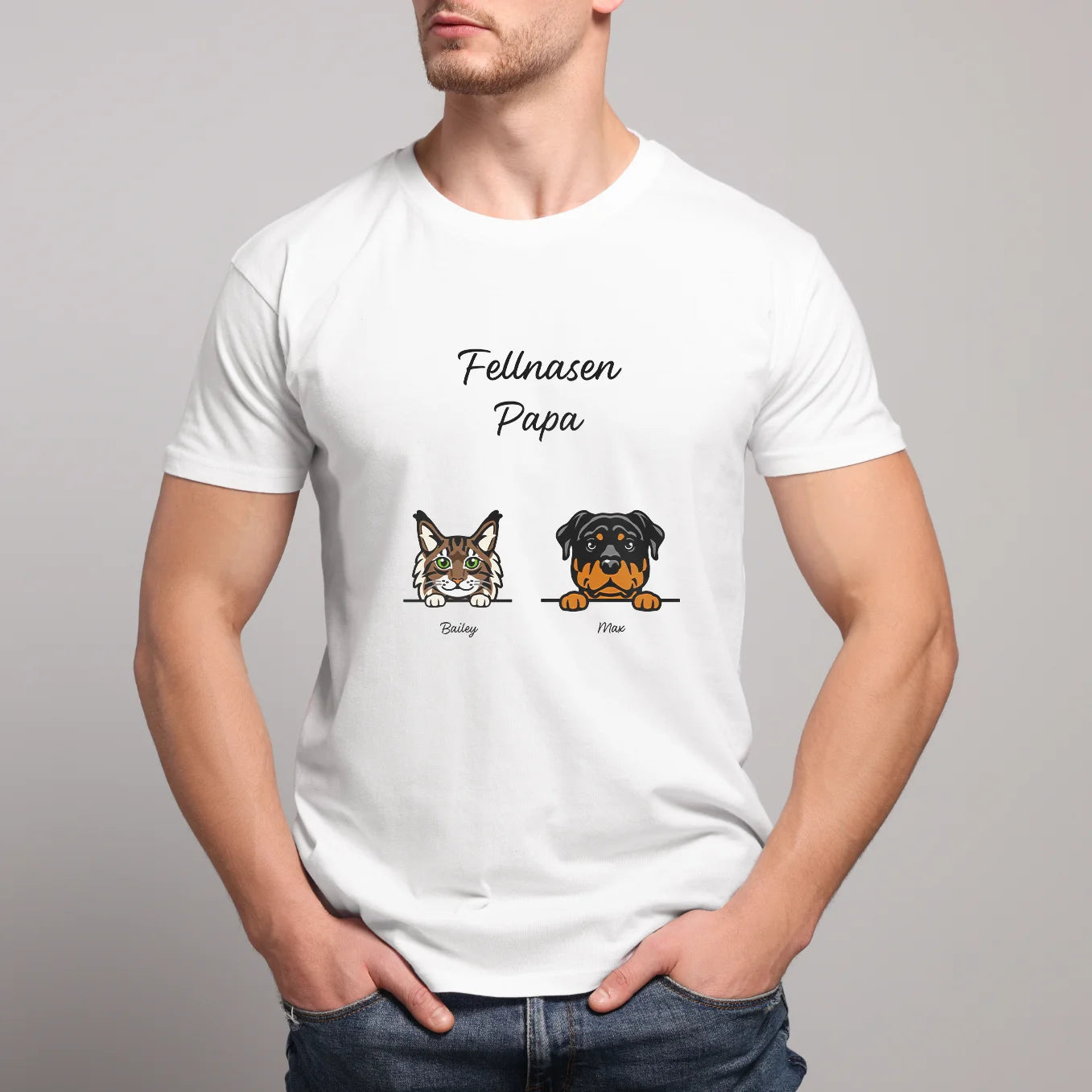 Personalisiertes T-Shirt "Fellnasen Papa" Hey Balu