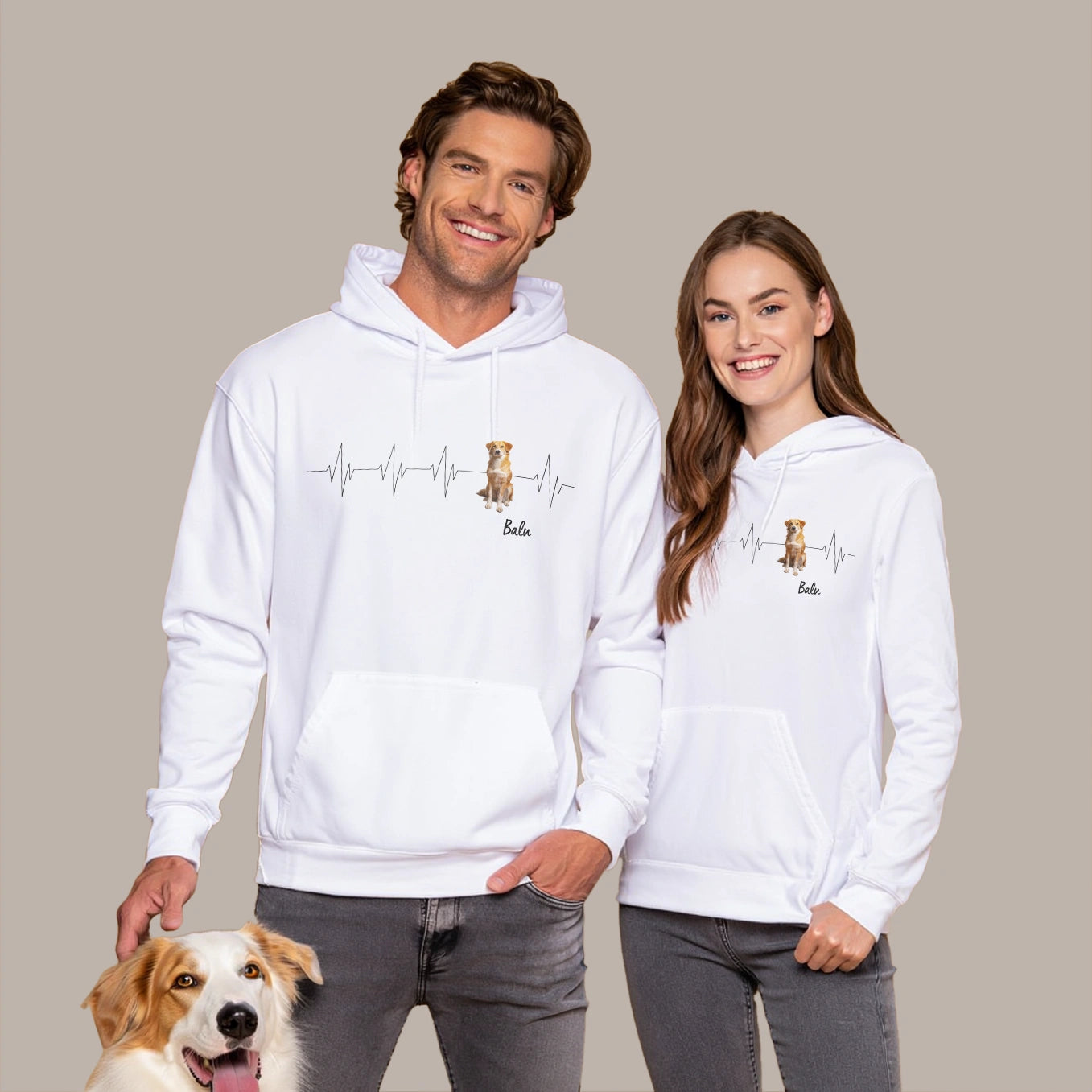 Personalisierter Hoodie ''Herzschlag Haustier''