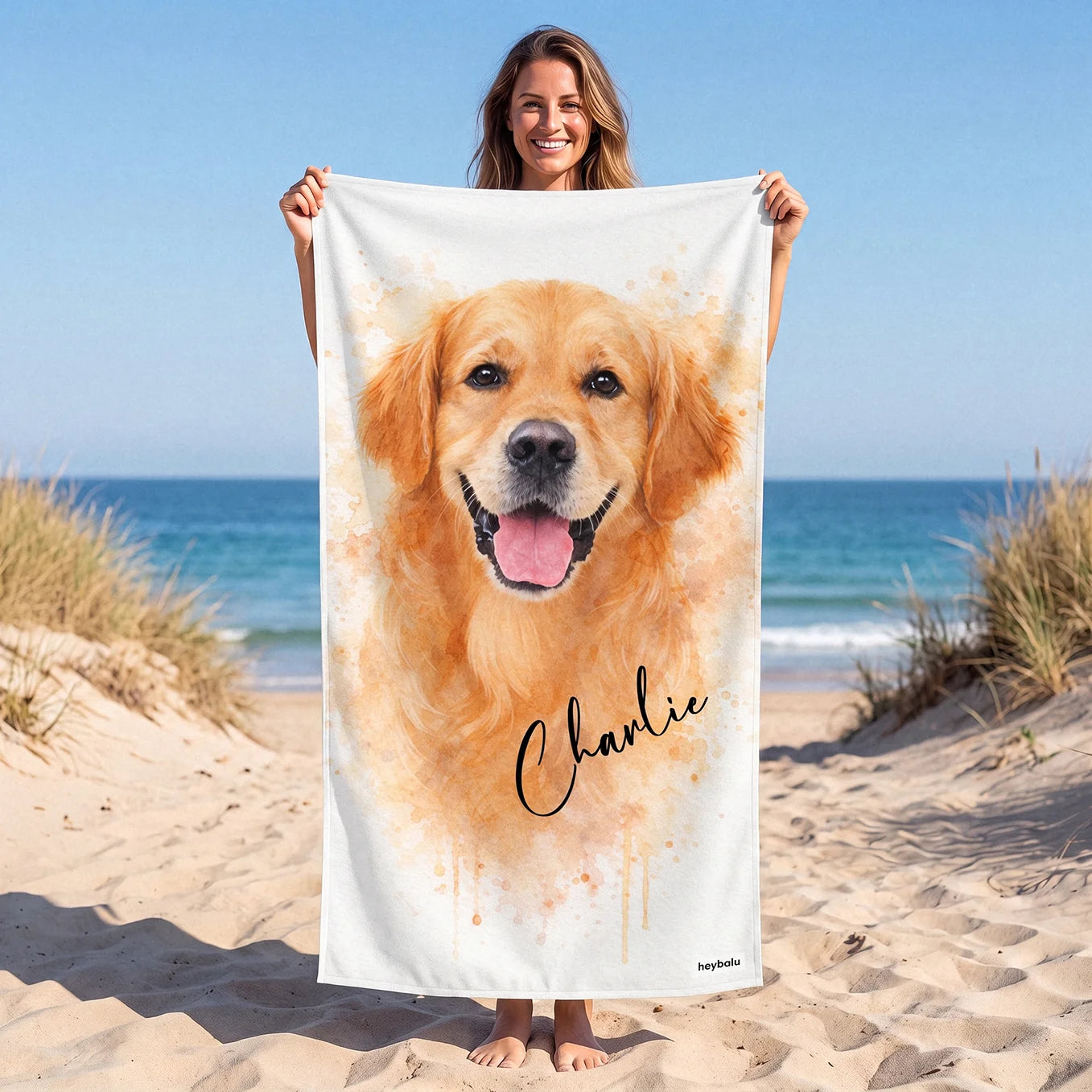 Serviette de bain personnalisée "Aquarelle"
