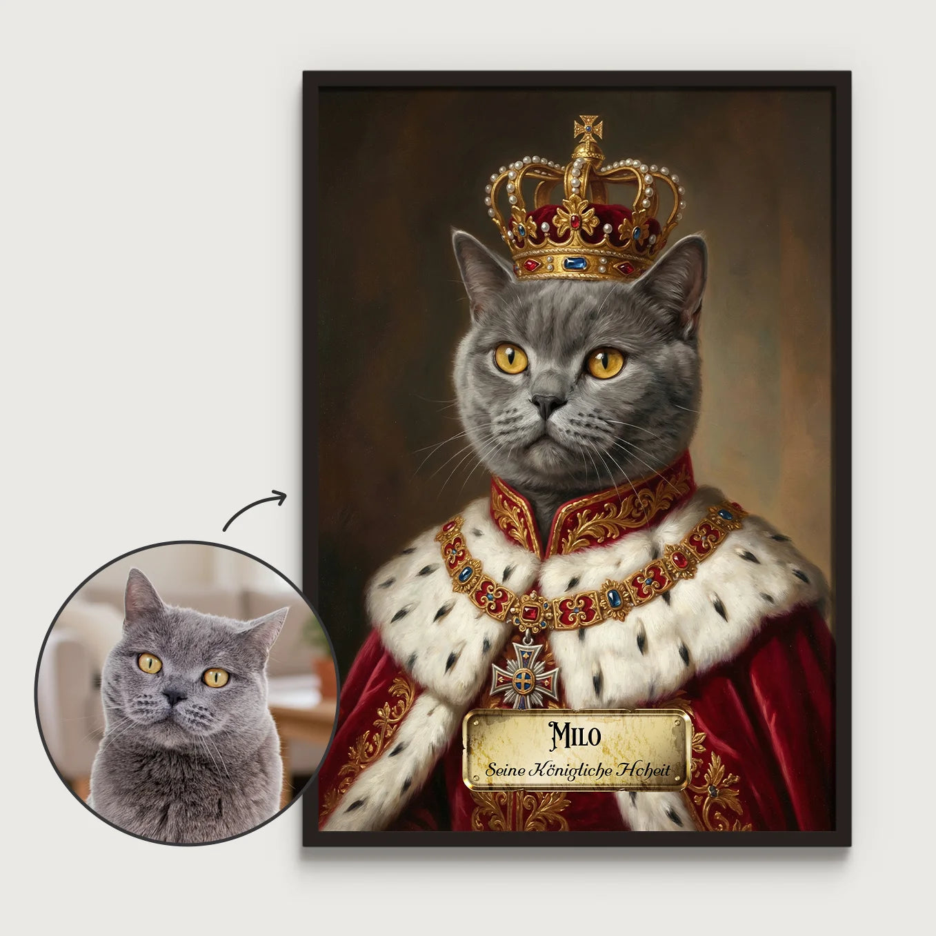 Poster Chat Personnalisé « Royal »