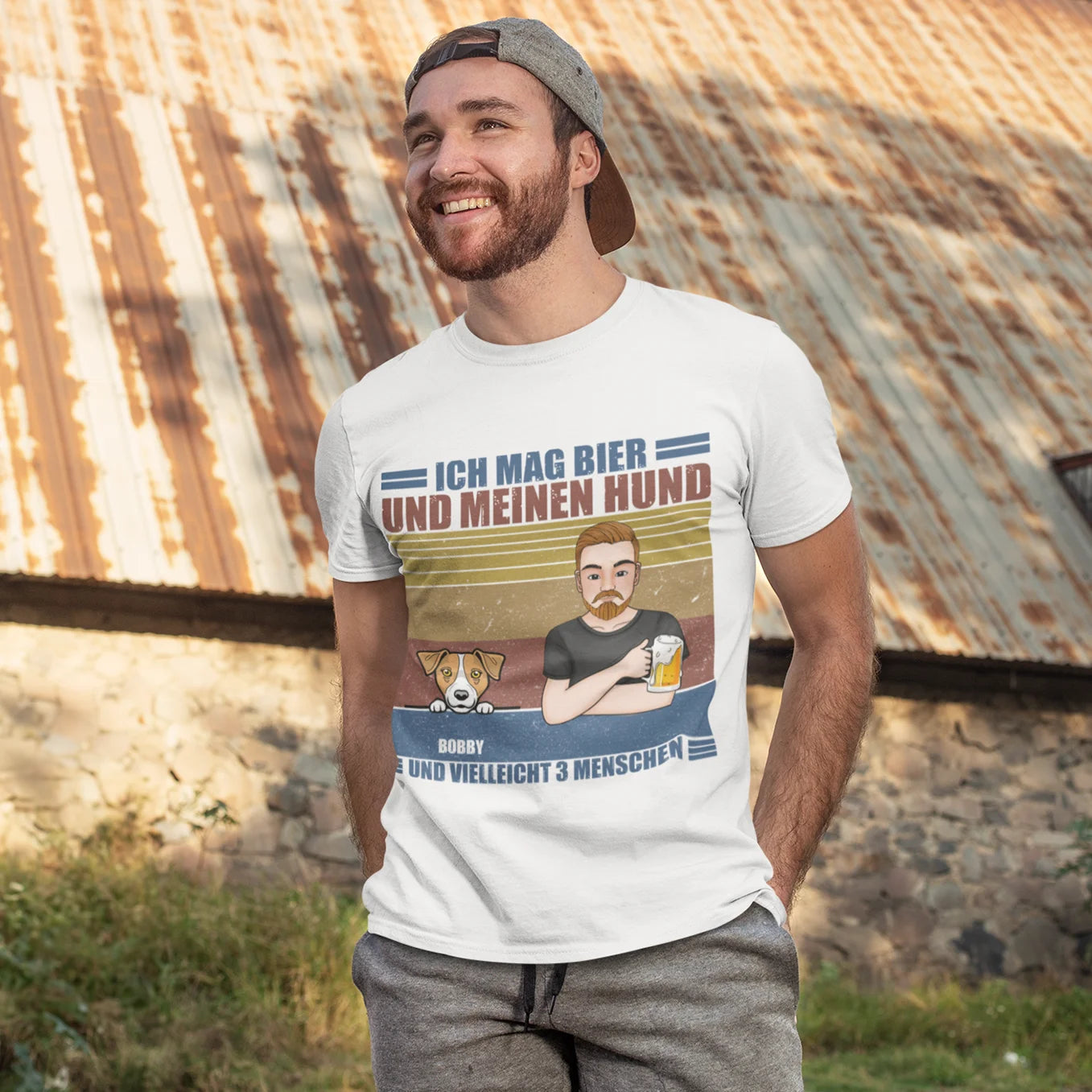 Personalisiertes T-Shirt "Ich mag Bier und meine Haustiere" Hey Balu