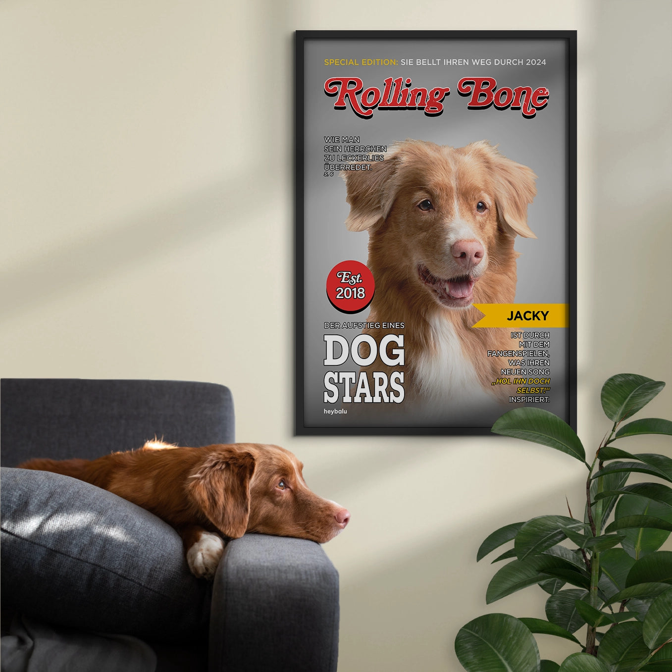 Personalisiertes Poster Hundemagazin "Rolling Bone" Hey Balu