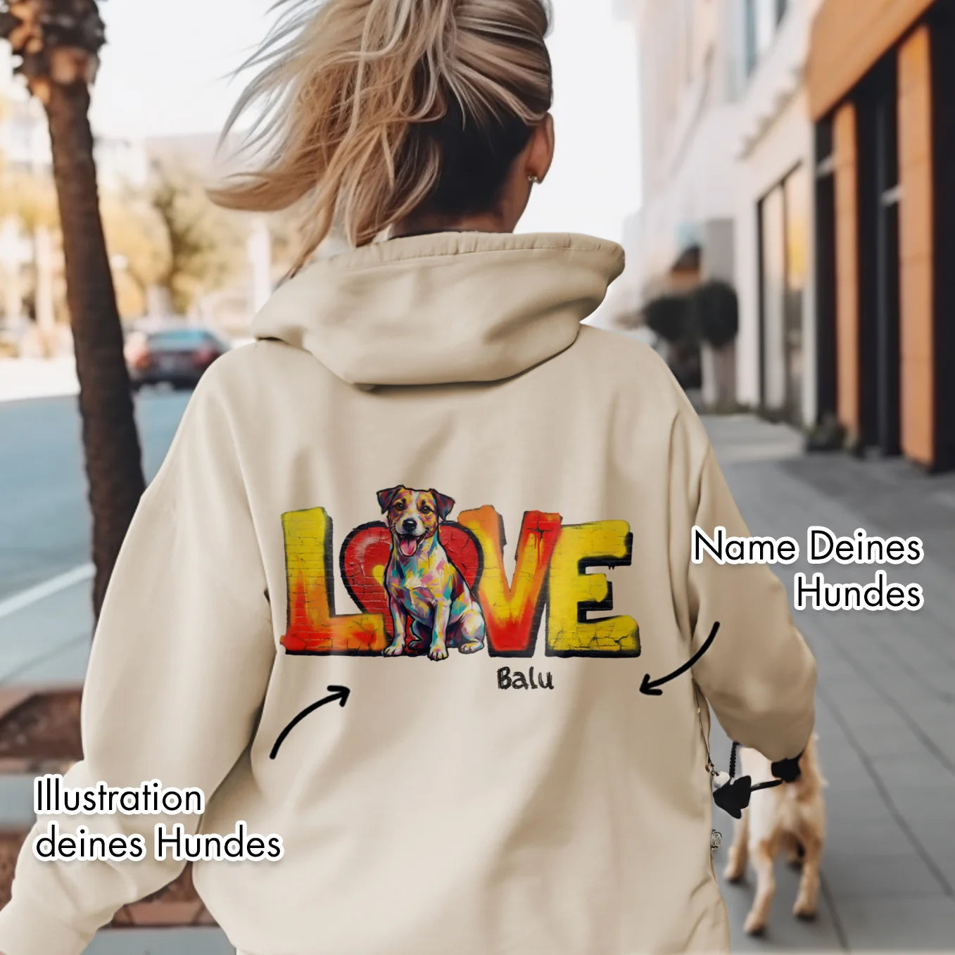 Sweat à Capuche Personnalisé « LOVE » avec Votre Animal