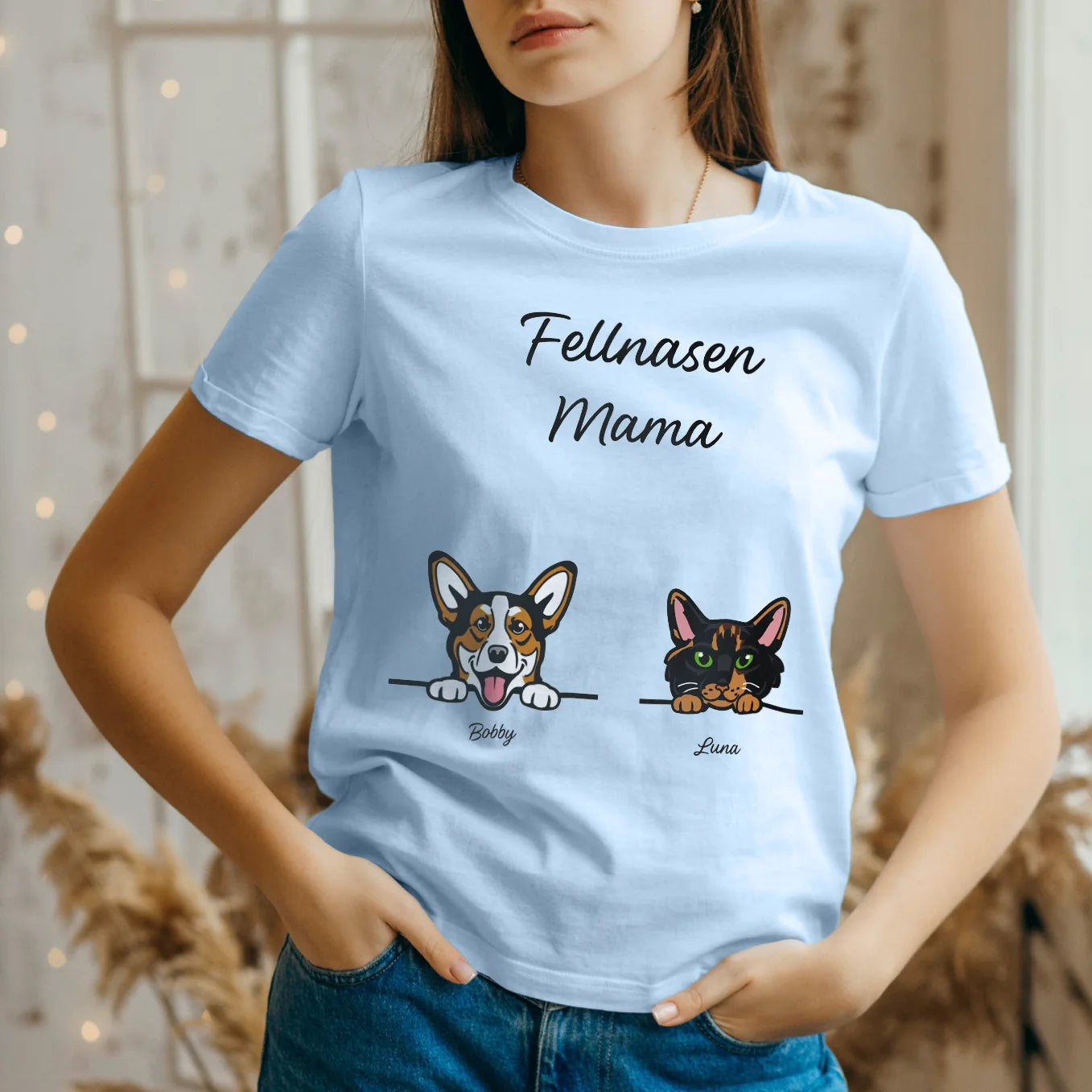 Personalisiertes T-Shirt "Fellnasen Mama" Hey Balu