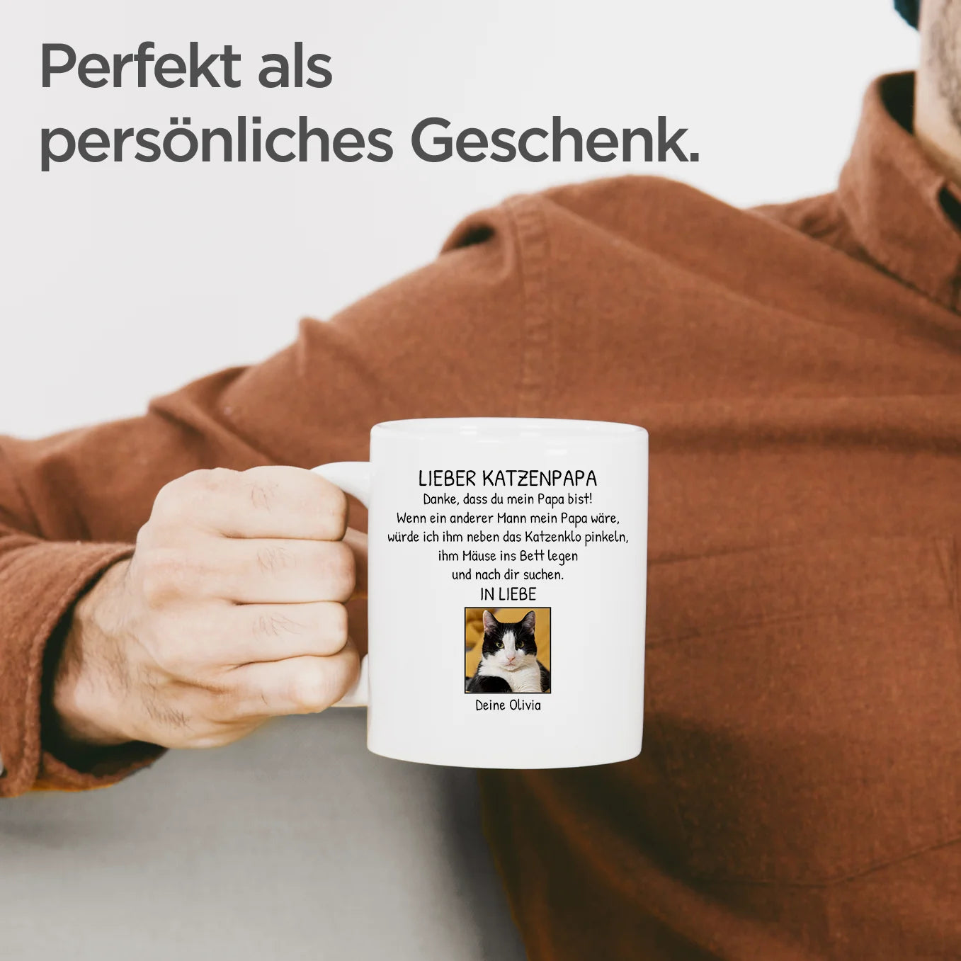 Personalisierte Tasse "Lieber Katzenpapa" Hey Balu