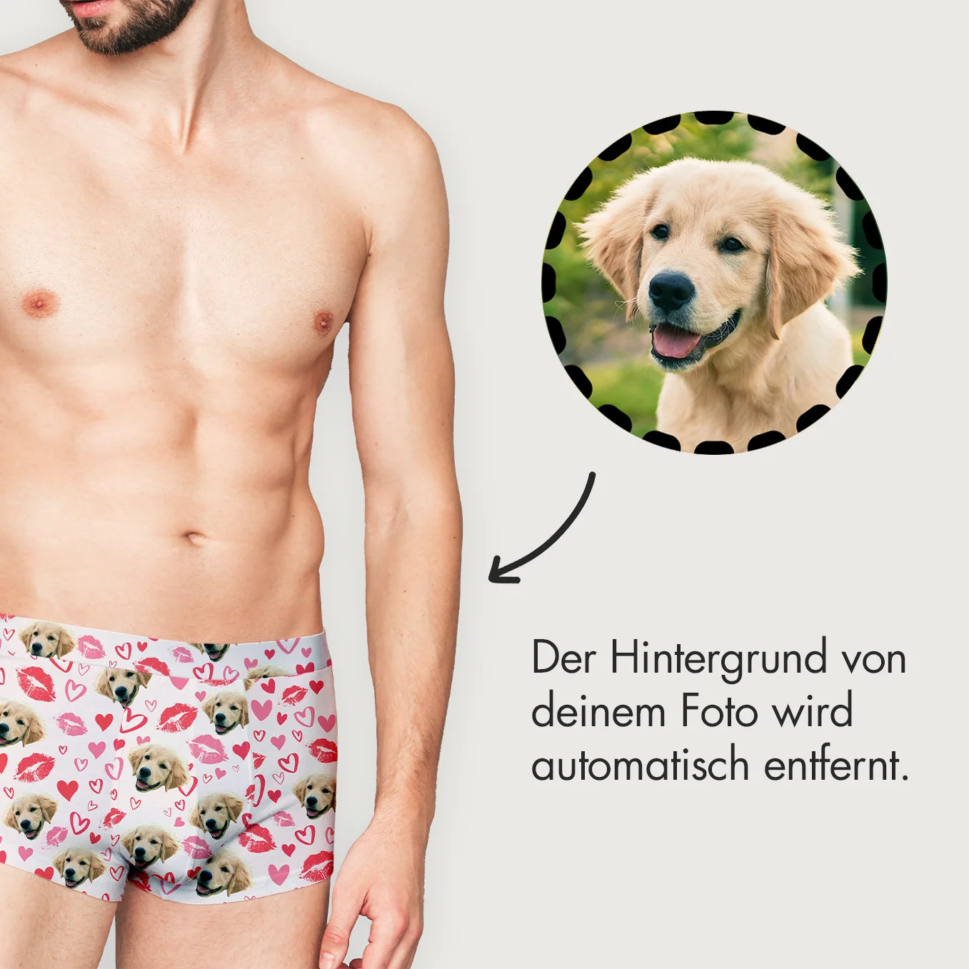 Personalisierte Boxershorts "1000 Küsse"