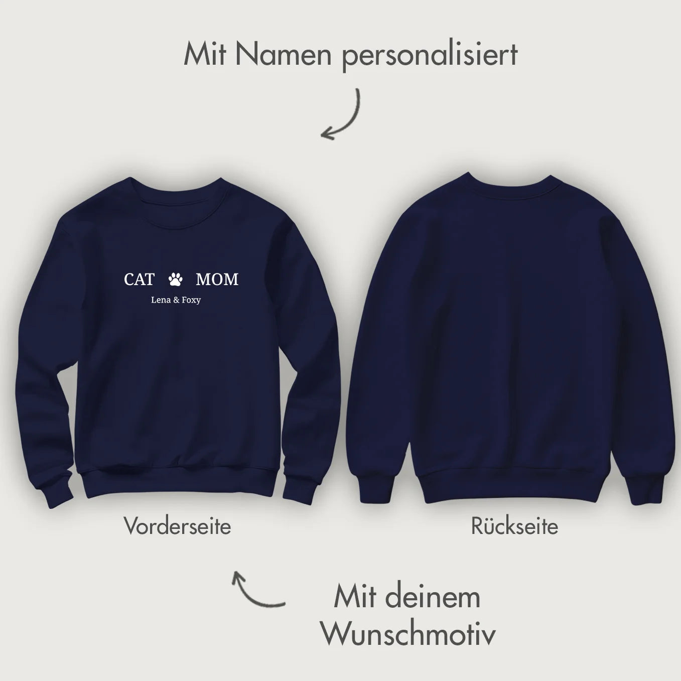 Personalisierter Sweater "Cat Mom"