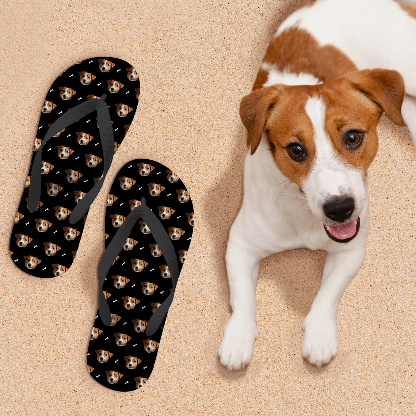 Personalisierte Flip Flops "Haustier Muster" Hey Balu