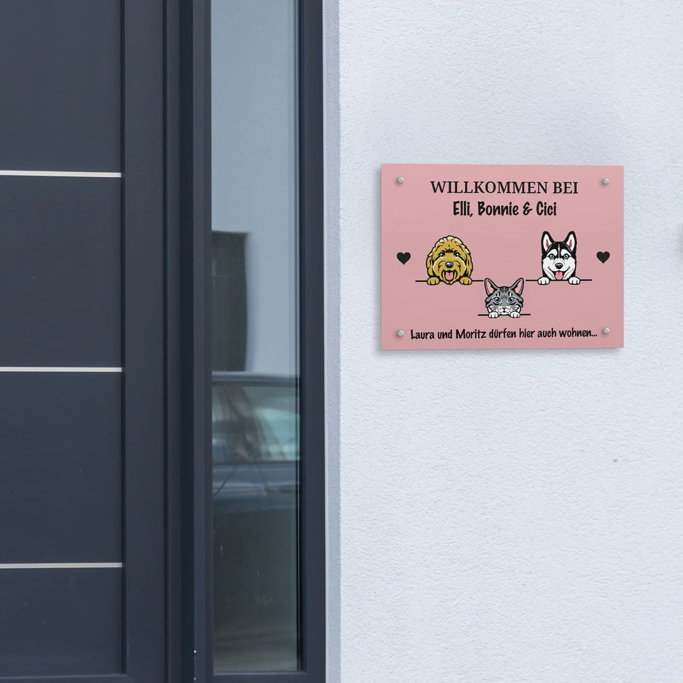 Personalisiertes Türschild "Cartoon Haustier" Hey Balu