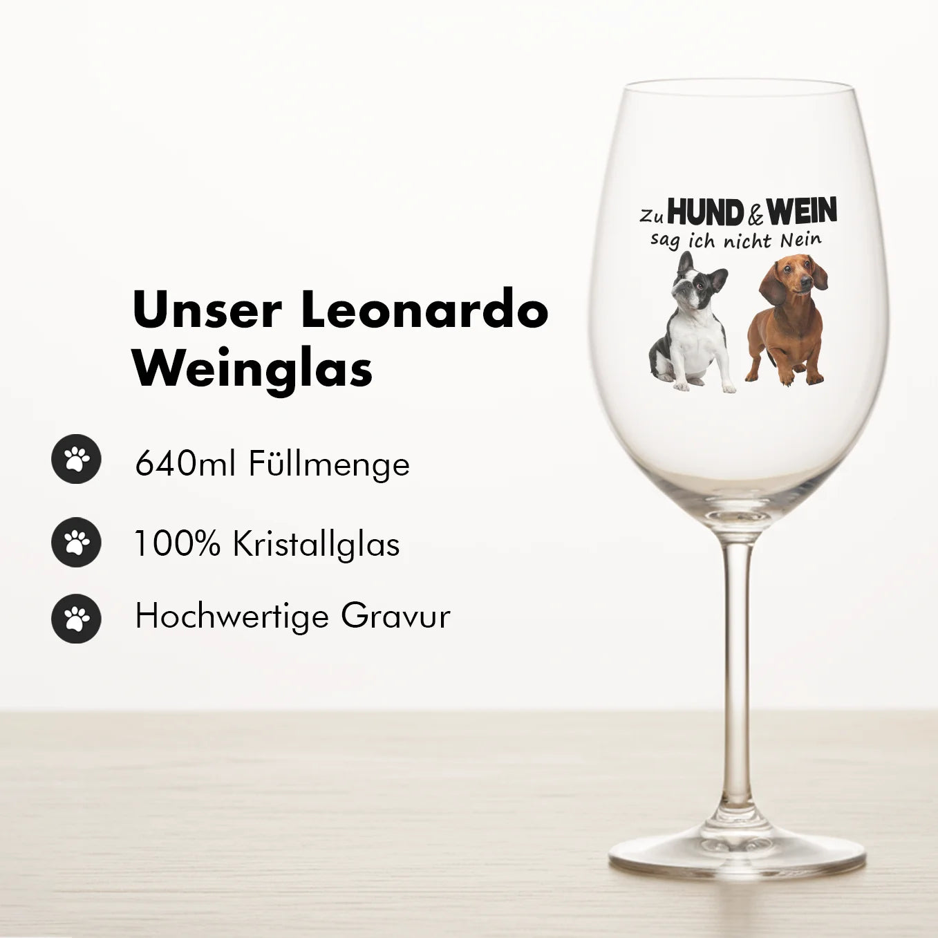 Personalisiertes Weinglas "Hund & Wein"