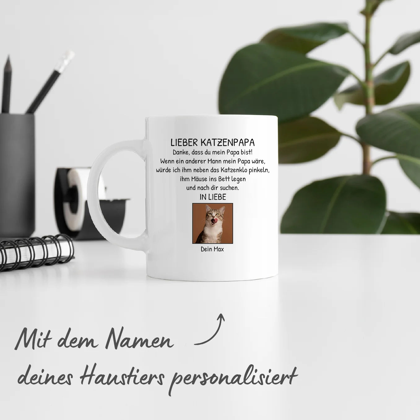 Personalisierte Tasse "Lieber Katzenpapa" Hey Balu