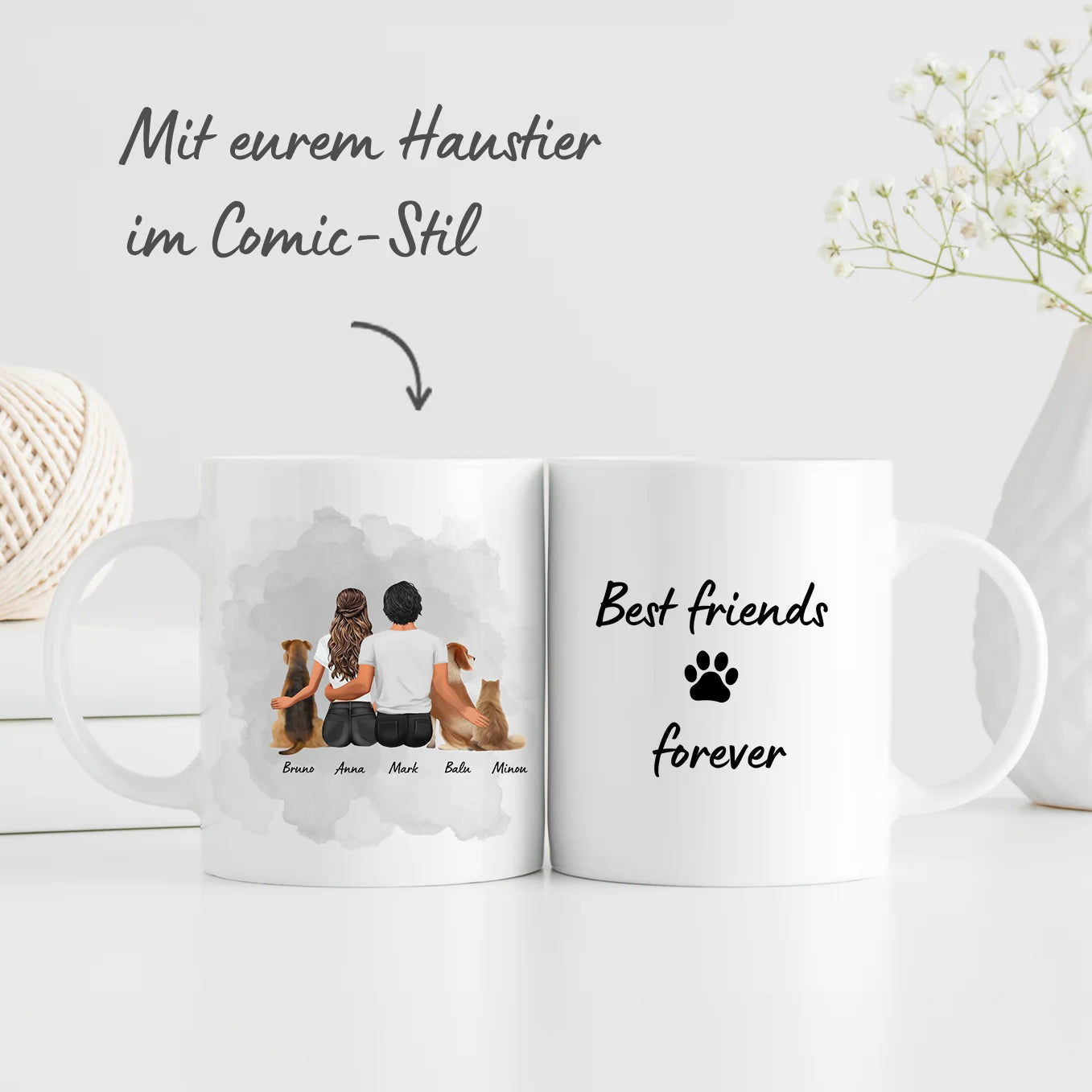 Personalisierte Tasse ''Cartoon Haustier'' Hey Balu