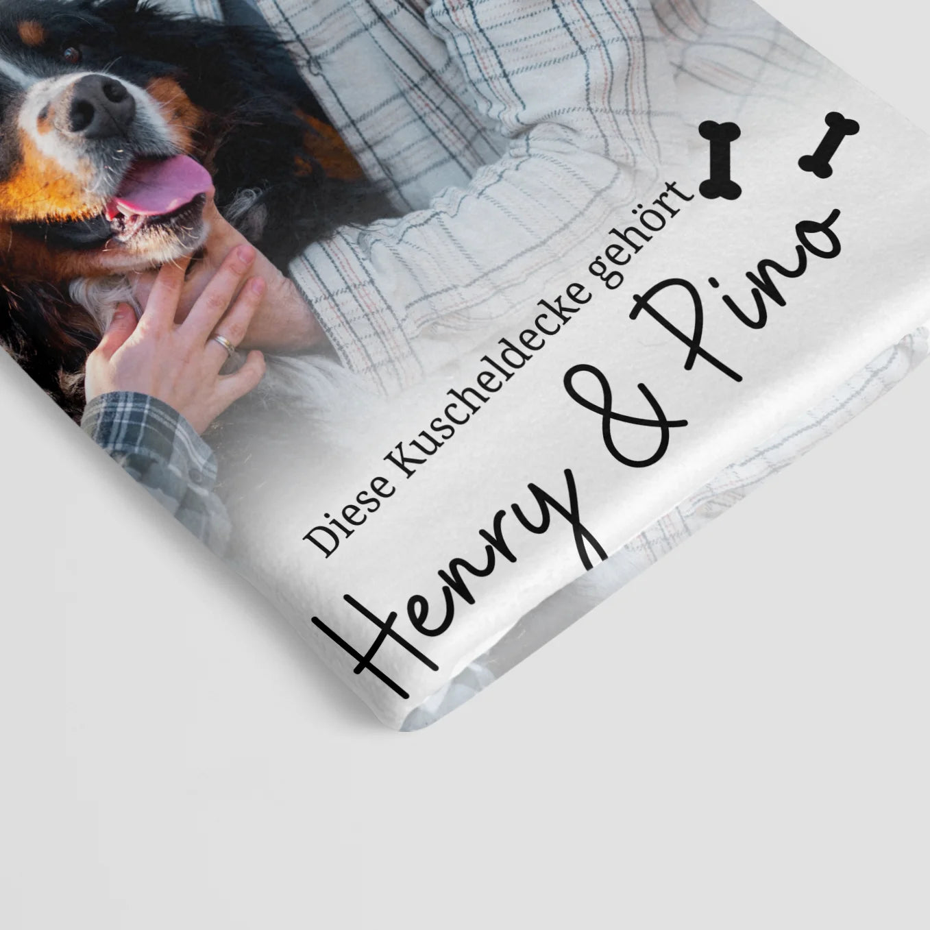 Personalisierte Decke "Haustier Foto & Text" heybalu