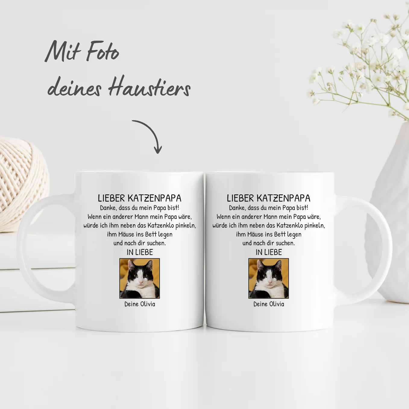 Personalisierte Tasse "Lieber Katzenpapa" Hey Balu