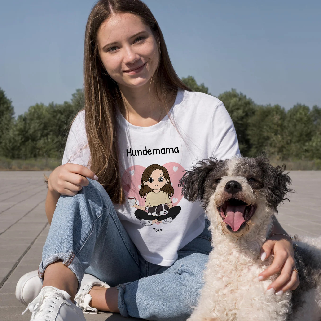 Personalisiertes T-Shirt Haustiermama "Cartoon-Stil" Hey Balu