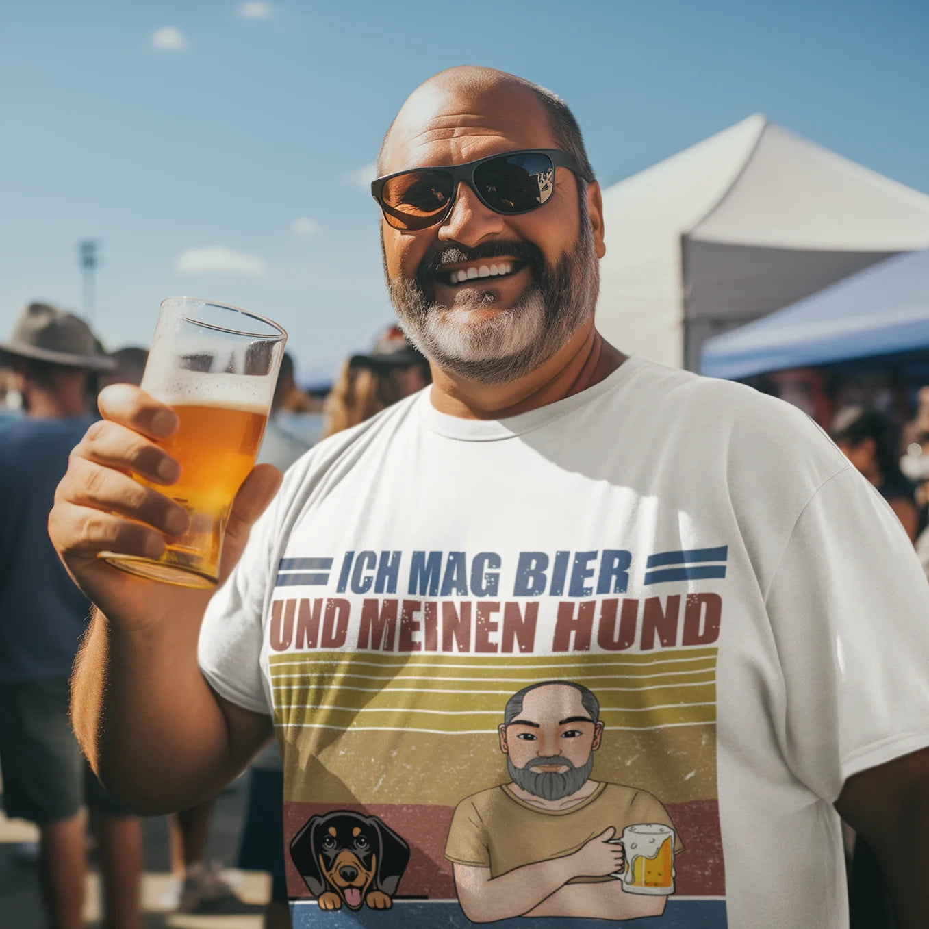 Personalisiertes T-Shirt "Ich mag Bier und meine Haustiere" Hey Balu