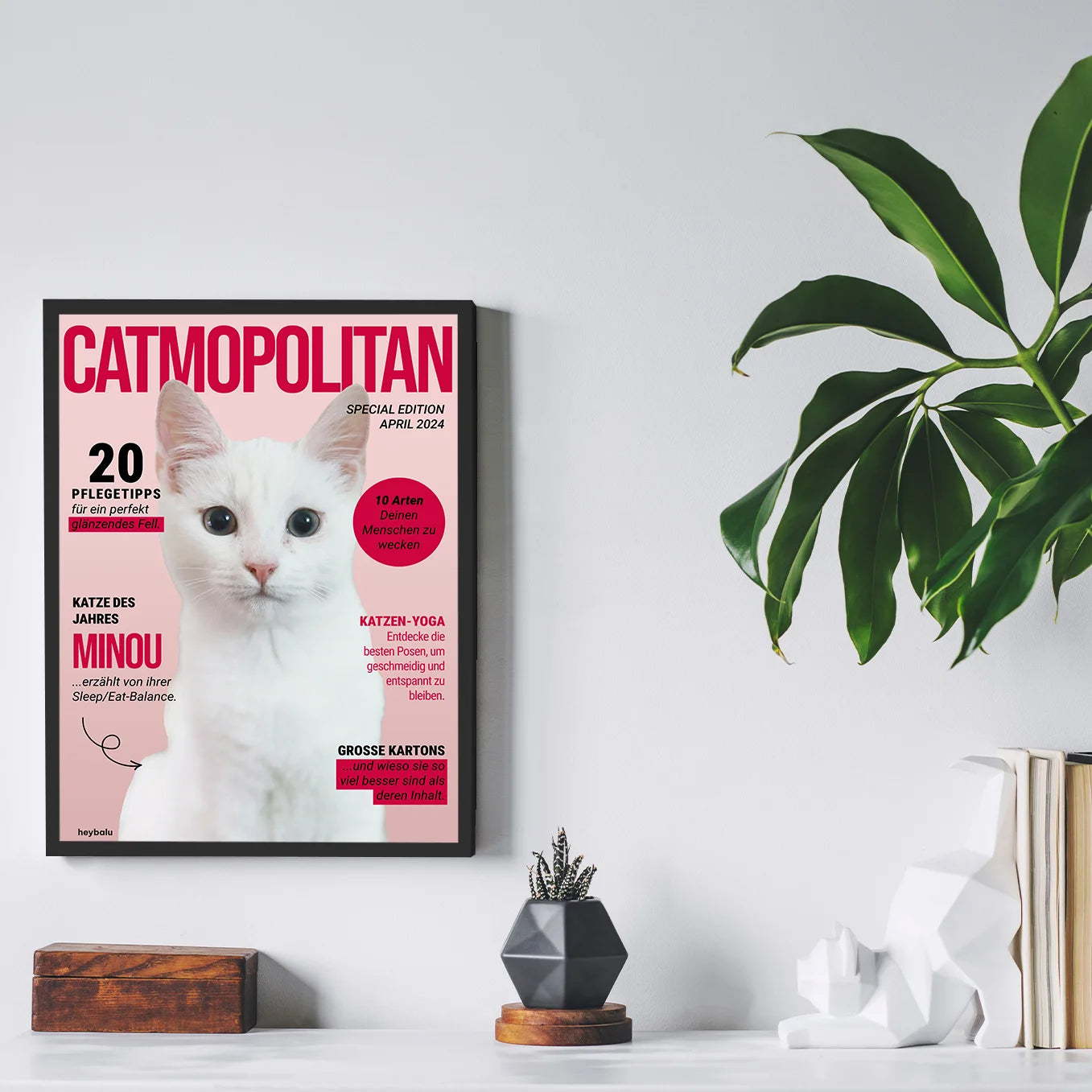 Personalisiertes Poster Katzenmagazin "Catmopolitan" - heybalu