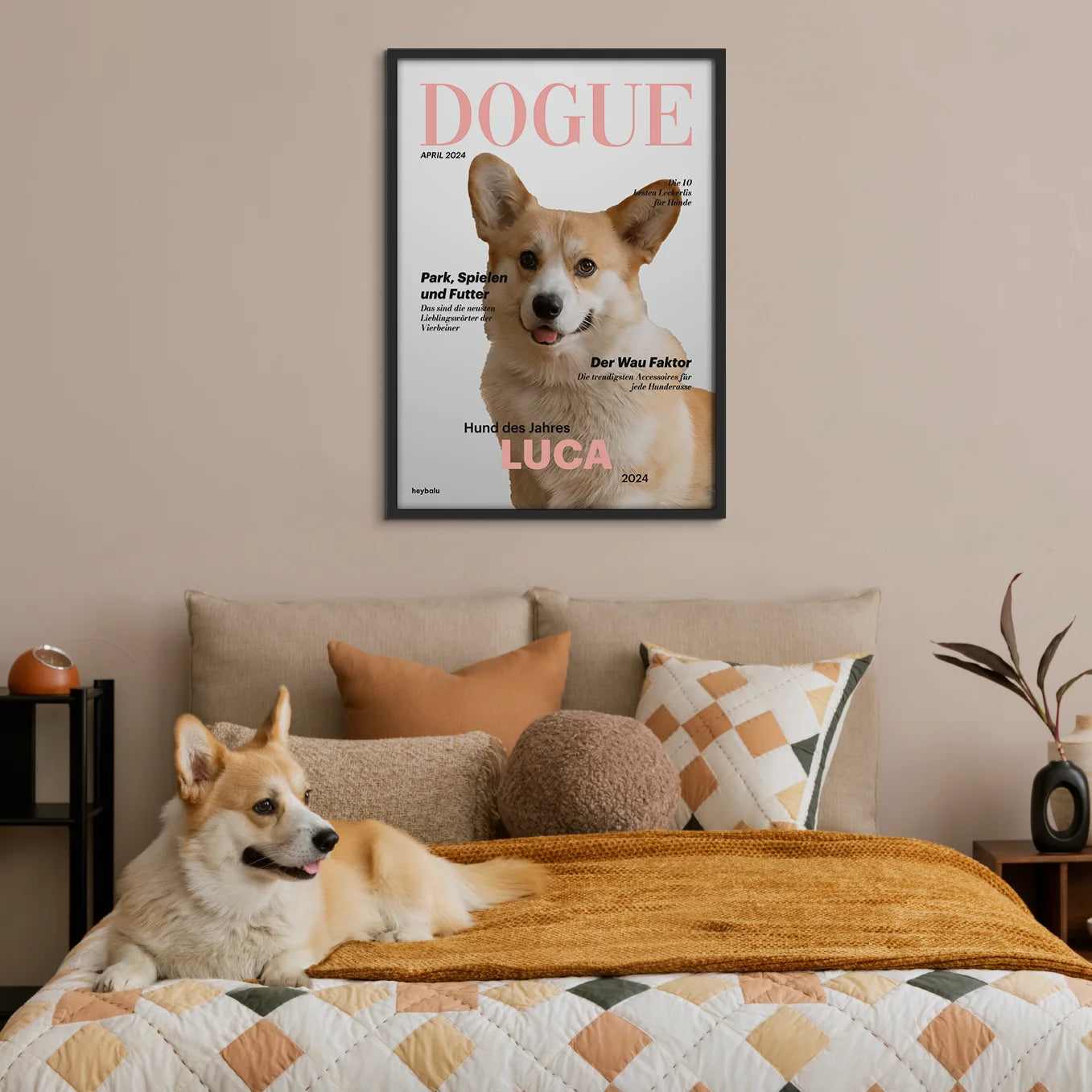 Personalisiertes Poster Hundemagazin "DOGUE" - heybalu