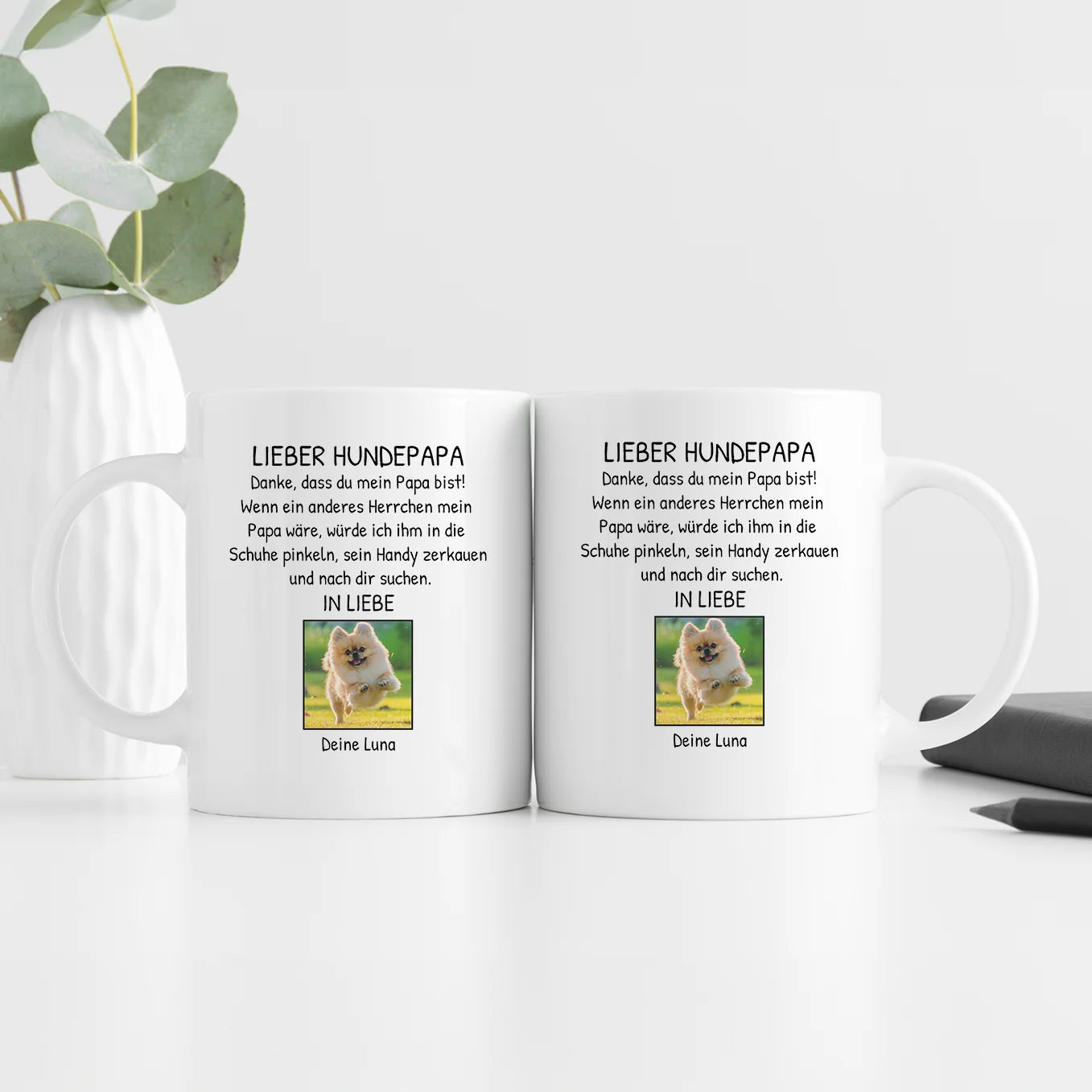 Personalisierte Tasse "Lieber Hundepapa" Hey Balu