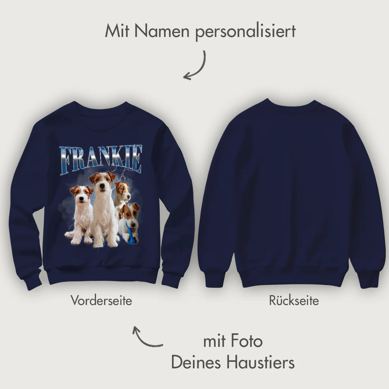 Personalisiertes Haustier Sweater "Vintage Name"