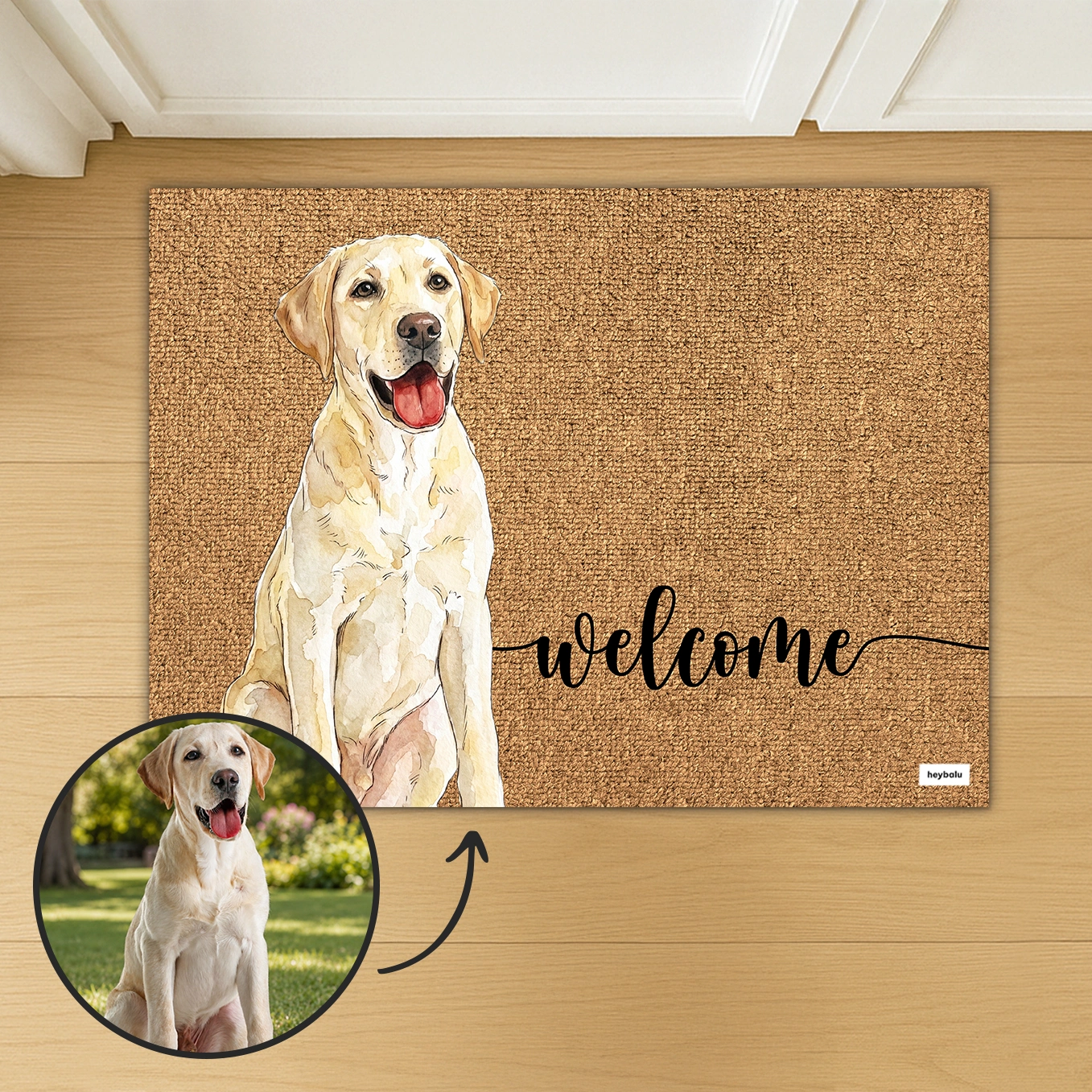 Paillasson personnalisé chien "Aquarelle"