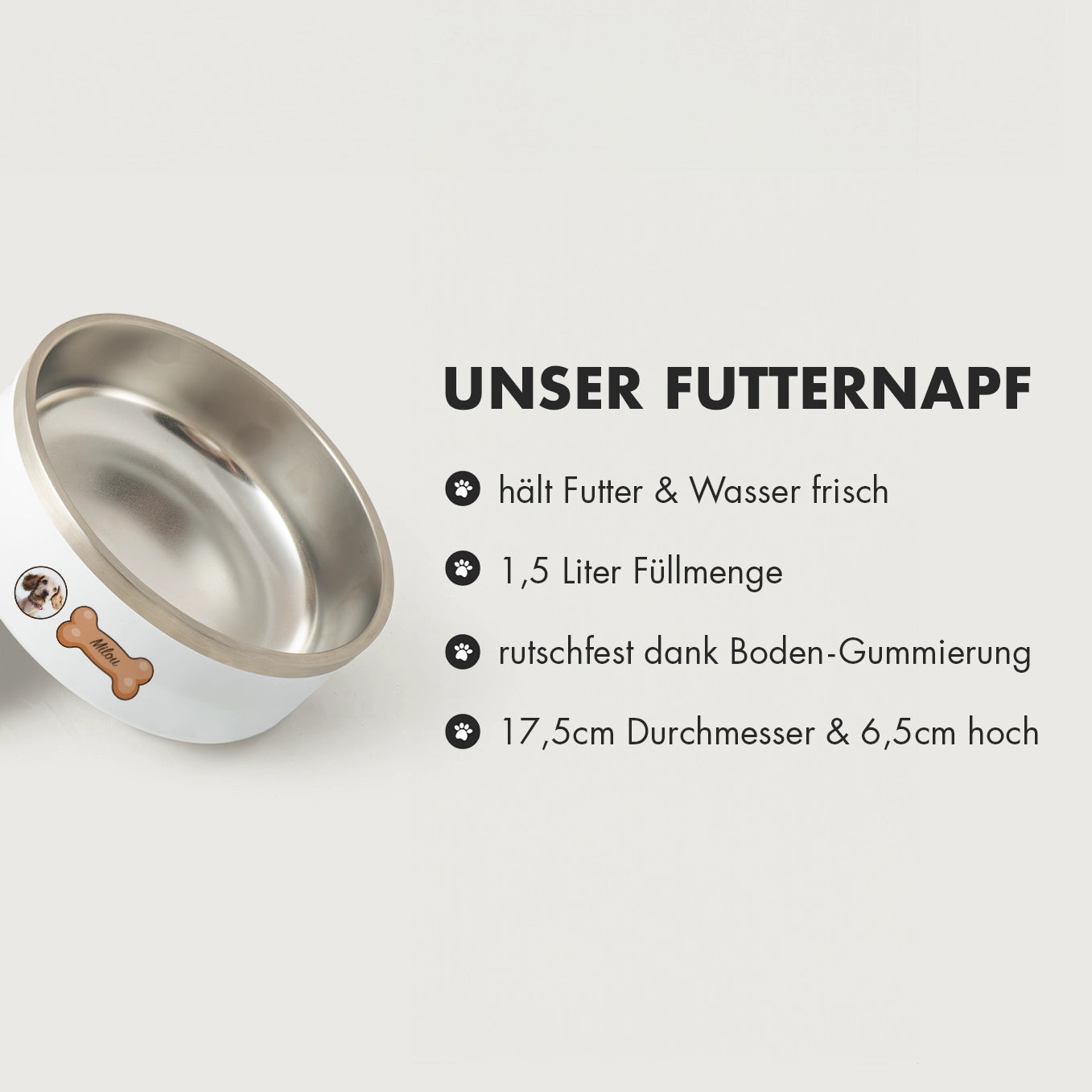 Personalisierter Futternapf "Leckerli" heybalu