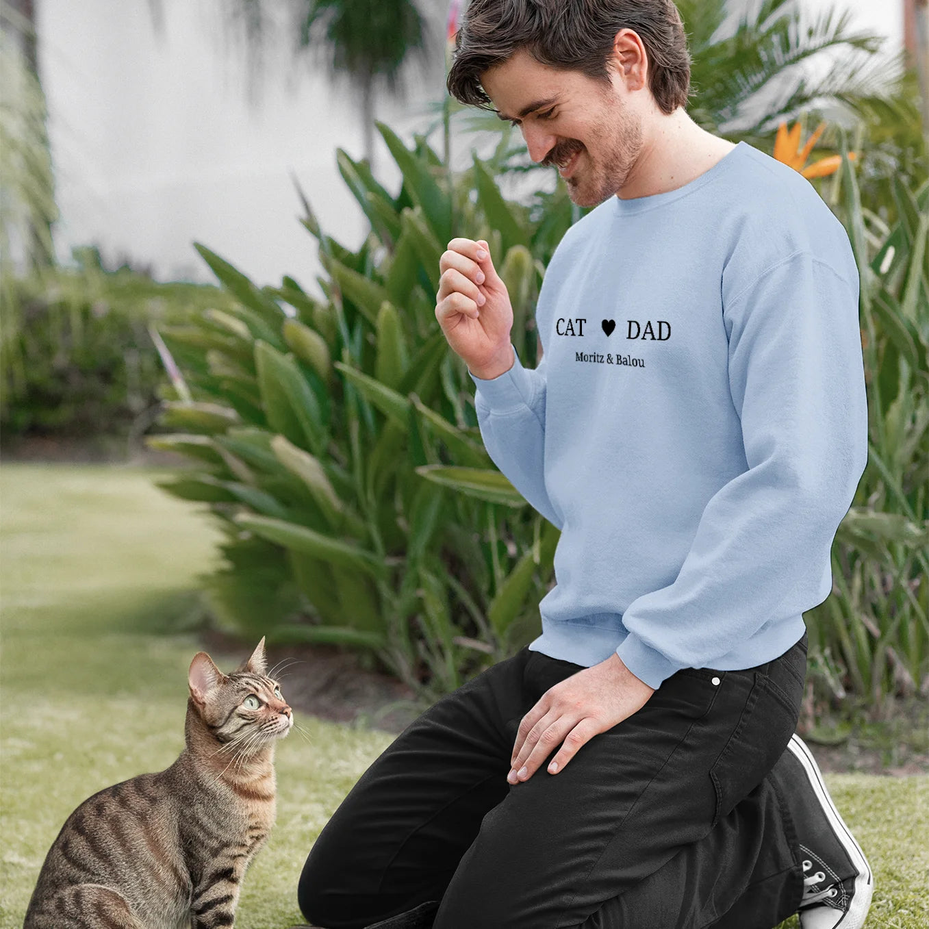 Personalisierter Sweater "Cat Dad" Hey Balu