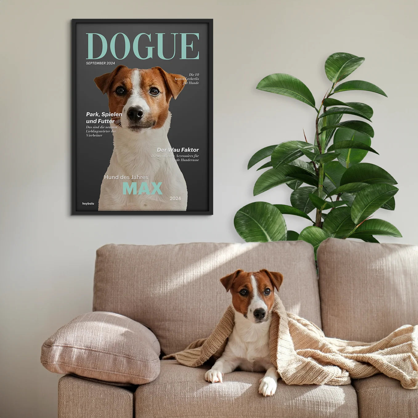 Personalisiertes Poster Hundemagazin "DOGUE" - heybalu