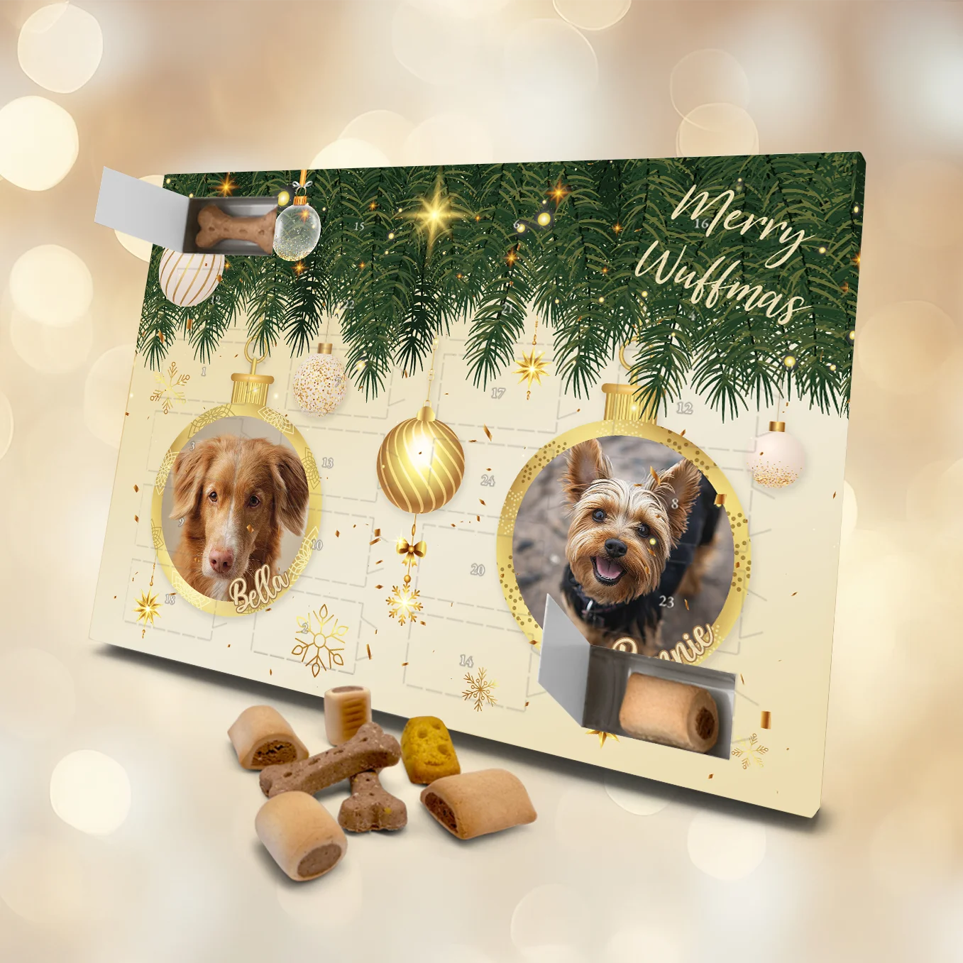 Personalisierter Adventskalender für Hunde "Foto" heybalu